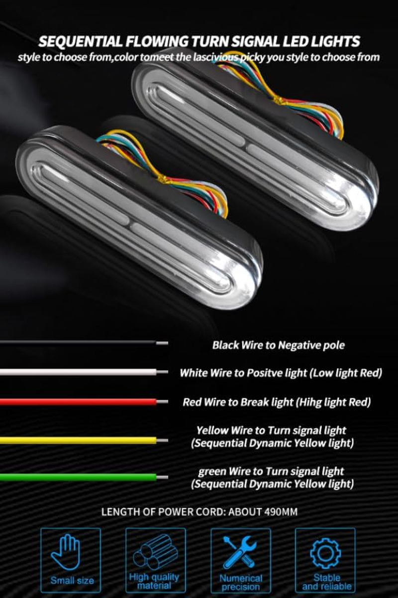 Blyilyb - 12-80V Dual Color Brake Lamp, Amber Color for Turn Signals and Red Color for Tail Light, Brake Light (Pack of 1) image number 5