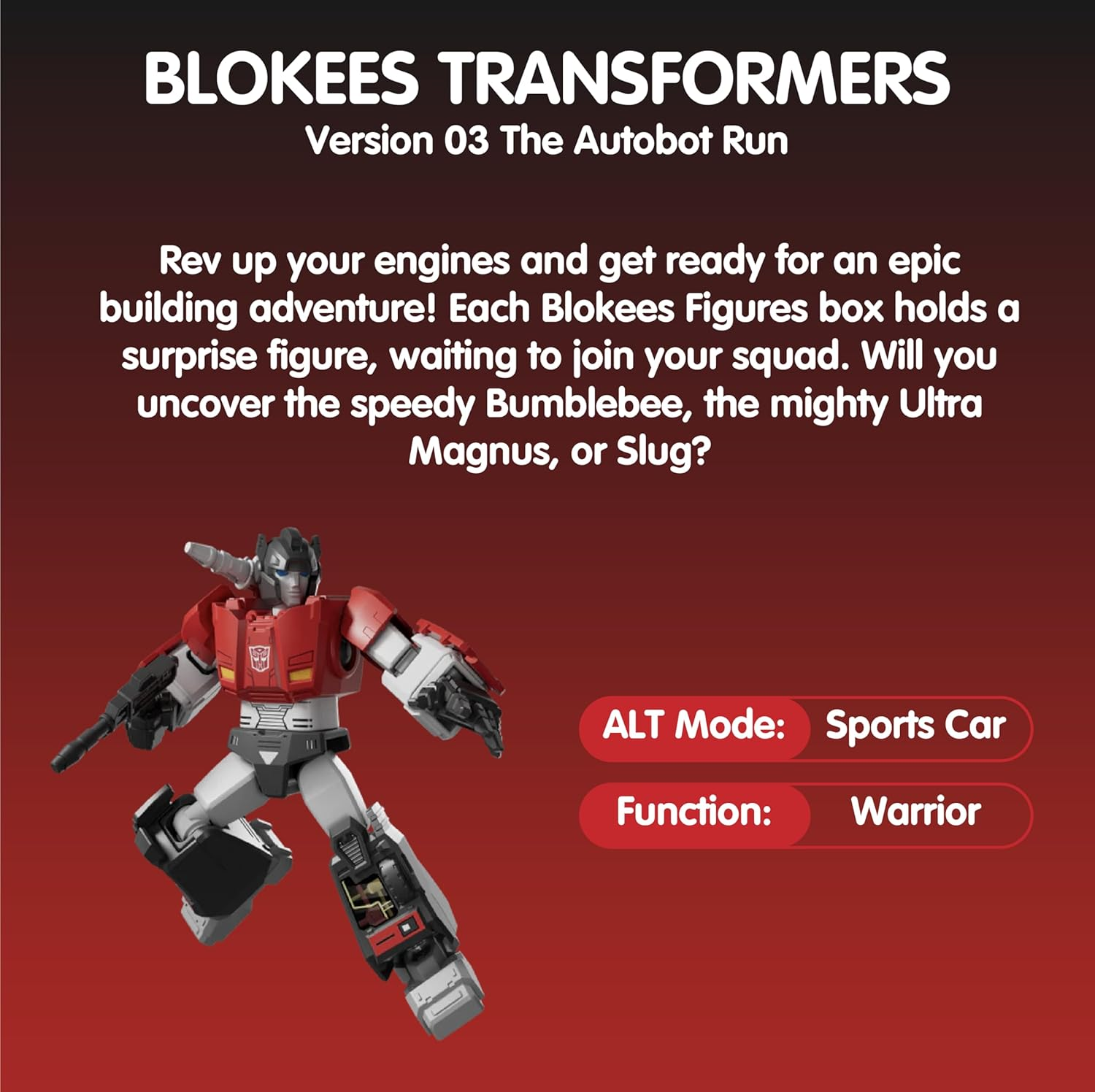 Blokees Officially Licensed Transformers Luminous Action Figures, Transformers Galaxy Version 03 - the Autobot Run (Blind Box) Figures-Set image number 4