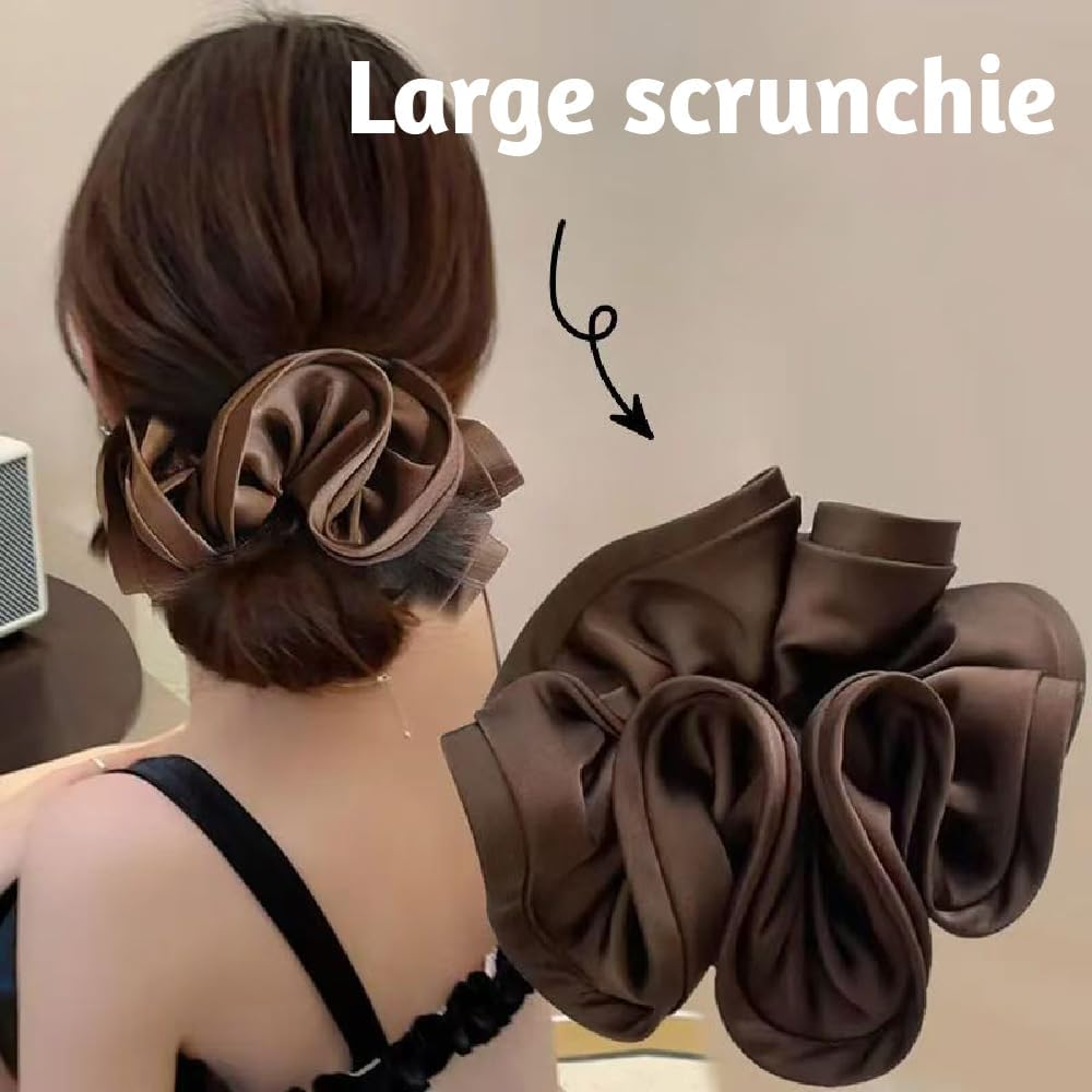 3 Pcs Large Scrunchie, Oversized Scrunchie, Scrunchies for Women,Oversized Scrunchy Extra Big Scrunchie Ponytail Holders Hair Accessories image number 2