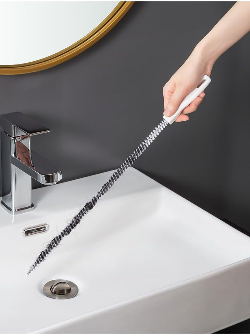 Hitchuey Drain Cleaner, 45Cm Metal Core Drain Hair Cleaner, Flexible Sink and Kitchen Pipe Cleaner, Spiral Brush for Sink, Bathtub, Drain and Clogged Drains image number 3