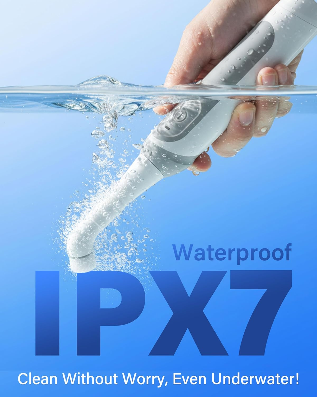 Sashion Sonic Scrubber Kit - Electric Rechargeable Scrub Cleaning Brush, Cordless Spin Scrubbing Cleaner with 5 Interchangeable Heads & IPX7 Waterproof for Home, Kitchen, Bathroom, Shower, Tub, Grout image number 3