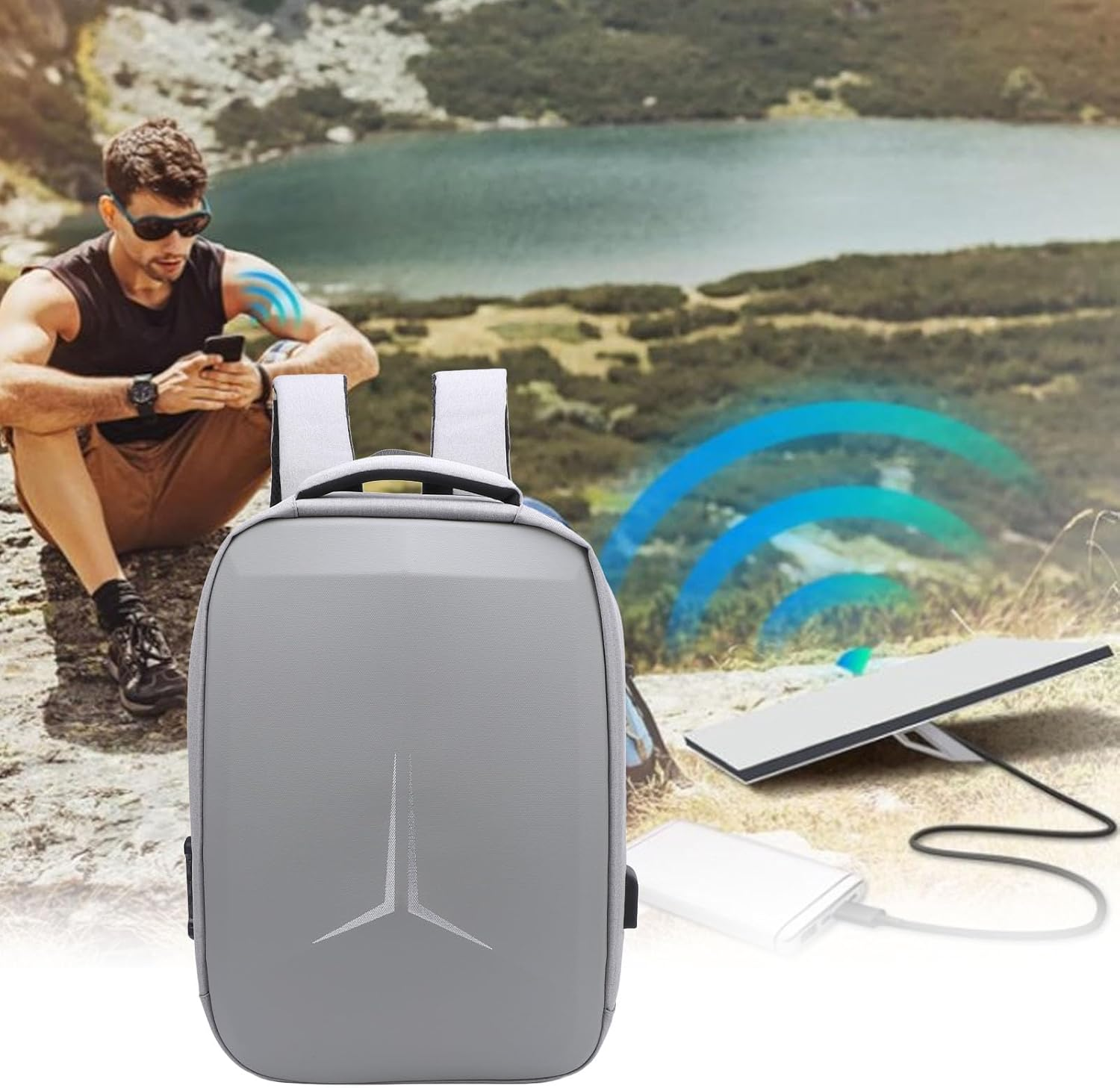 Outdoor Travel Bag, Backpack for Dish and All Accessories, anti Theft Laptop Backpack Dish Router,Starlink Mini Case with USB Charging image number 5