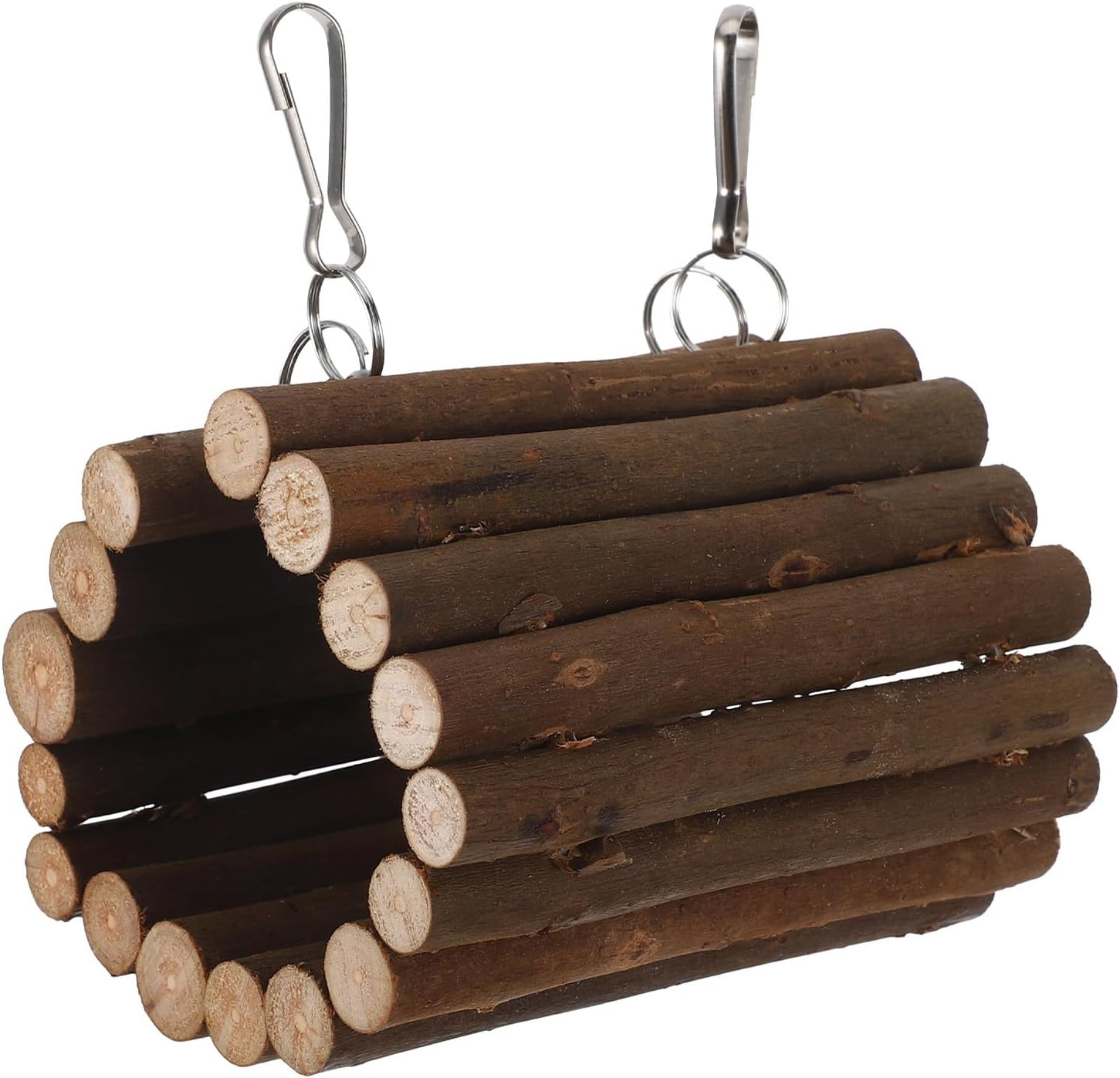 SWOOMEY Parrot Chewing Swing Toy, Wooden Bird Tunnel Hammock, Climbing Perch Platform, Bird Perch Stand Chewing Toy for Large Cage Budgie Macaw image number 5