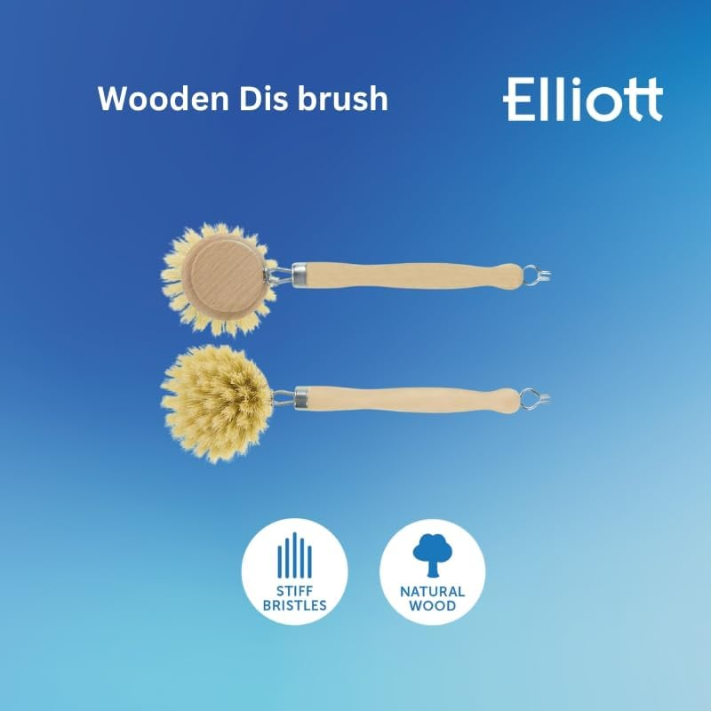 Elliott Brosse Natural Bristle Wood Washing up Brush, Beige image number 1