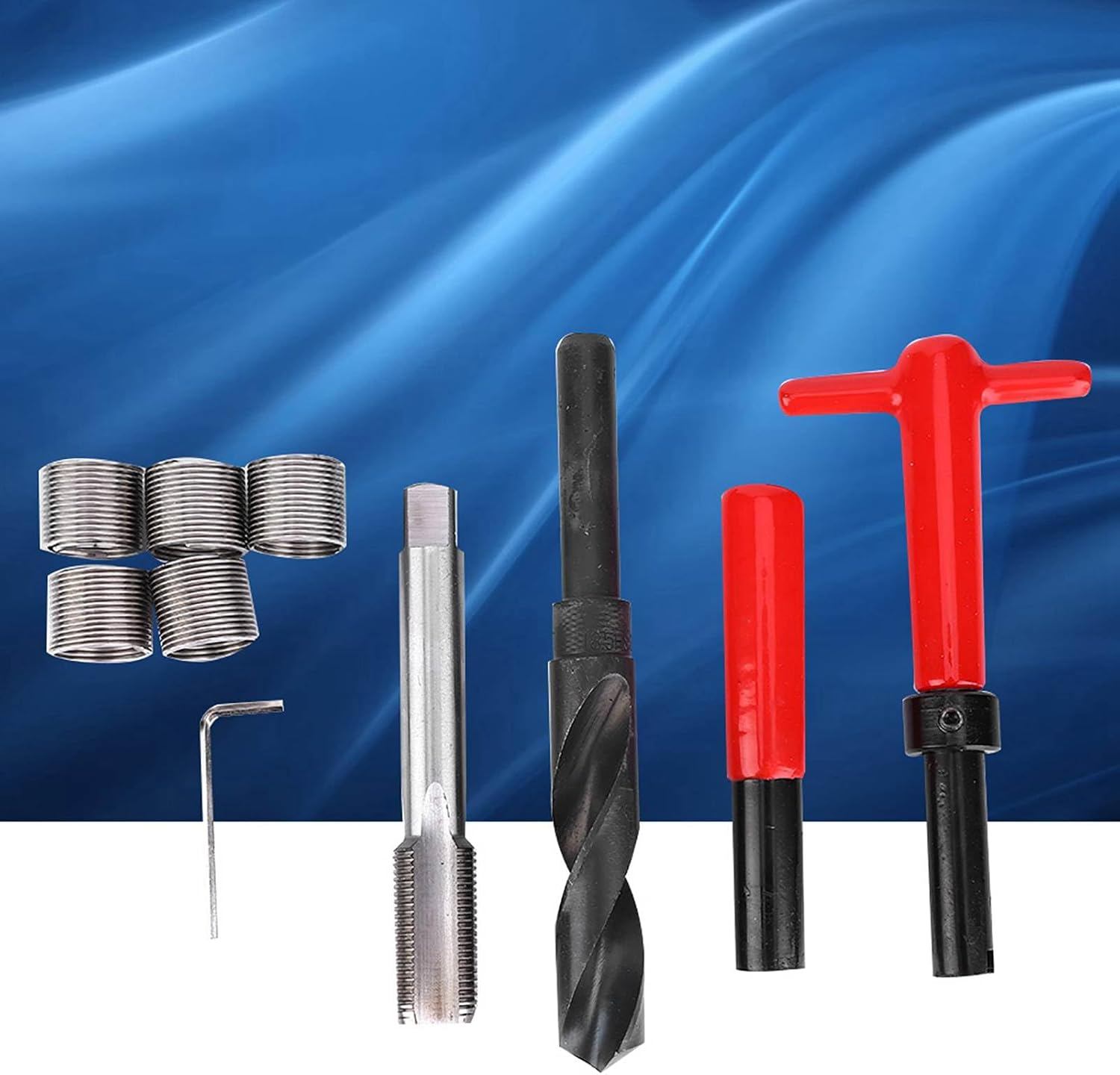 Thread Repair Kit, 10Pcs M18X1.5 Stainless Steel Inserts Twisted Drill Wrench Tool for Automotive Applications, High Voltage Equipment image number 2