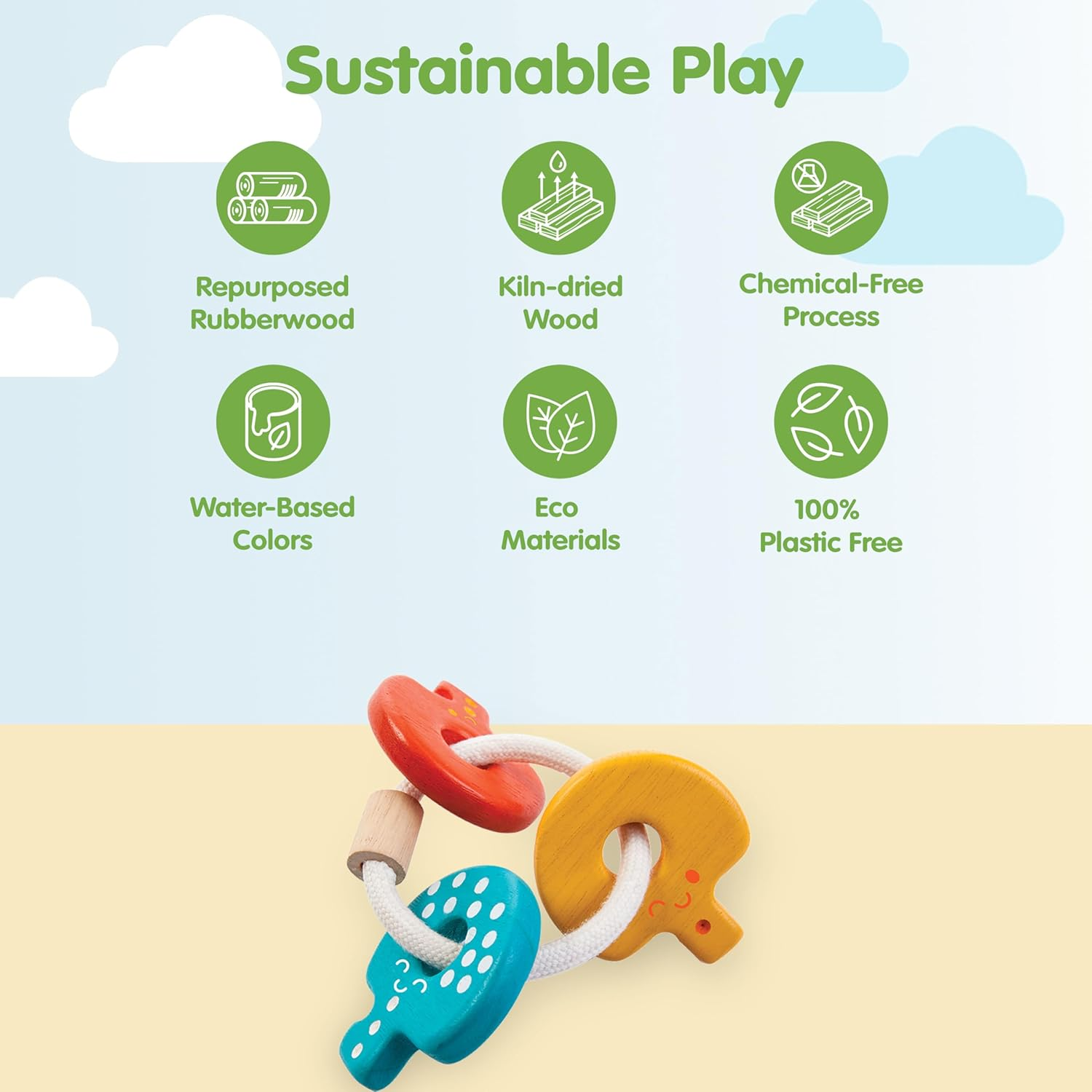 Plantoys - Baby Key Rattle image number 3