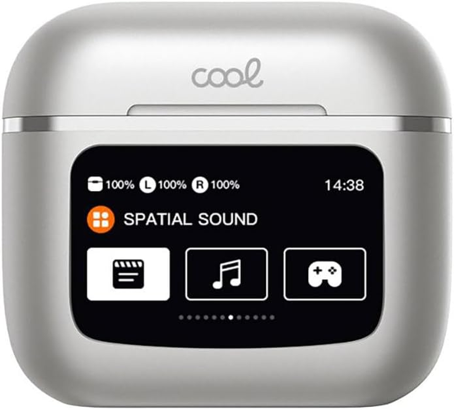 Cool LCD Touch Stereo Bluetooth Headphones - Grey image number 1