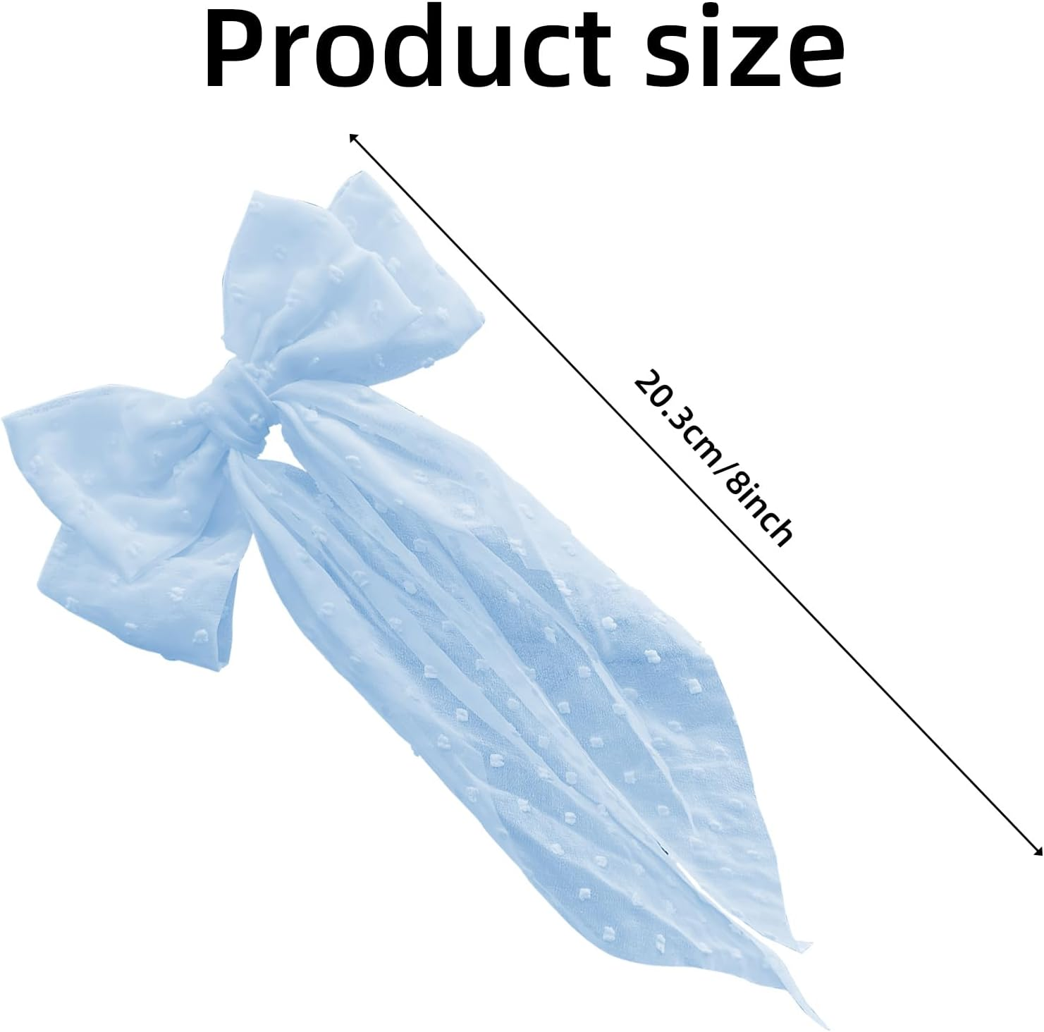 Large Satin Blue Bows - Oversized French Hair Clip Set for Birthday, Wedding, Christmas - Blue image number 1