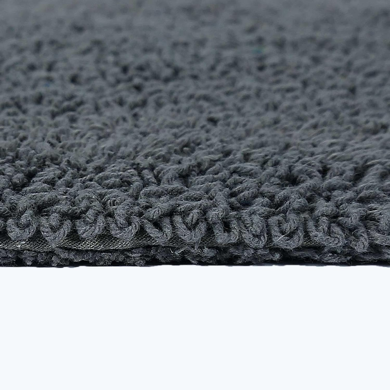 HOMESCAPES round Bath Mat Soft 100% Cotton Reversible Non Slip Washable Super Absorbent Quick Dry Grey 80Cm image number 5