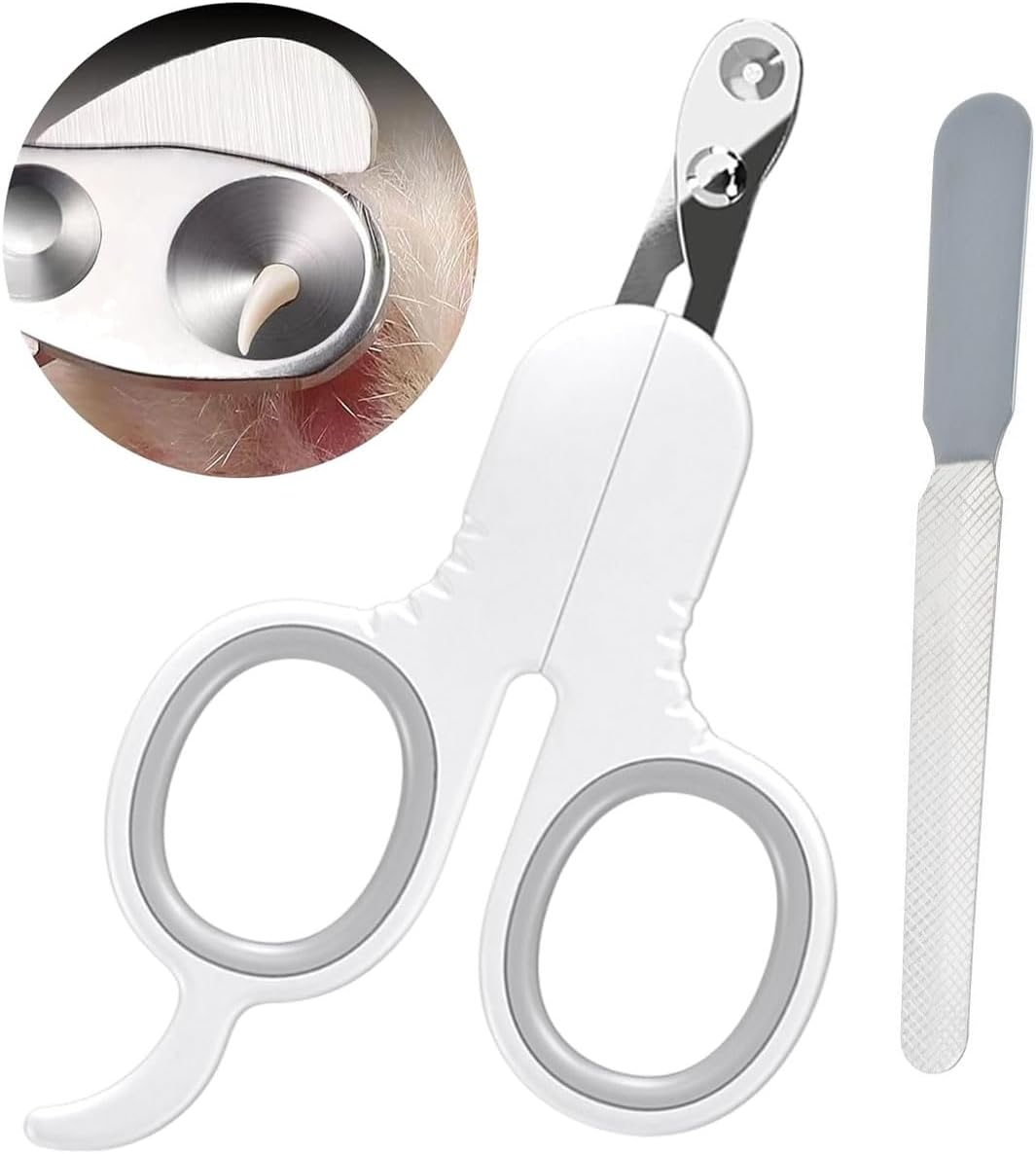 MYGLOAR Pack of 2 Nail Clippers, Cat Scissors, Great for Beginners, Excellent Claw Scissors, Great for Hands, Cat Nail Clippers Are Very Easy and Safe to Use (White) image number 4