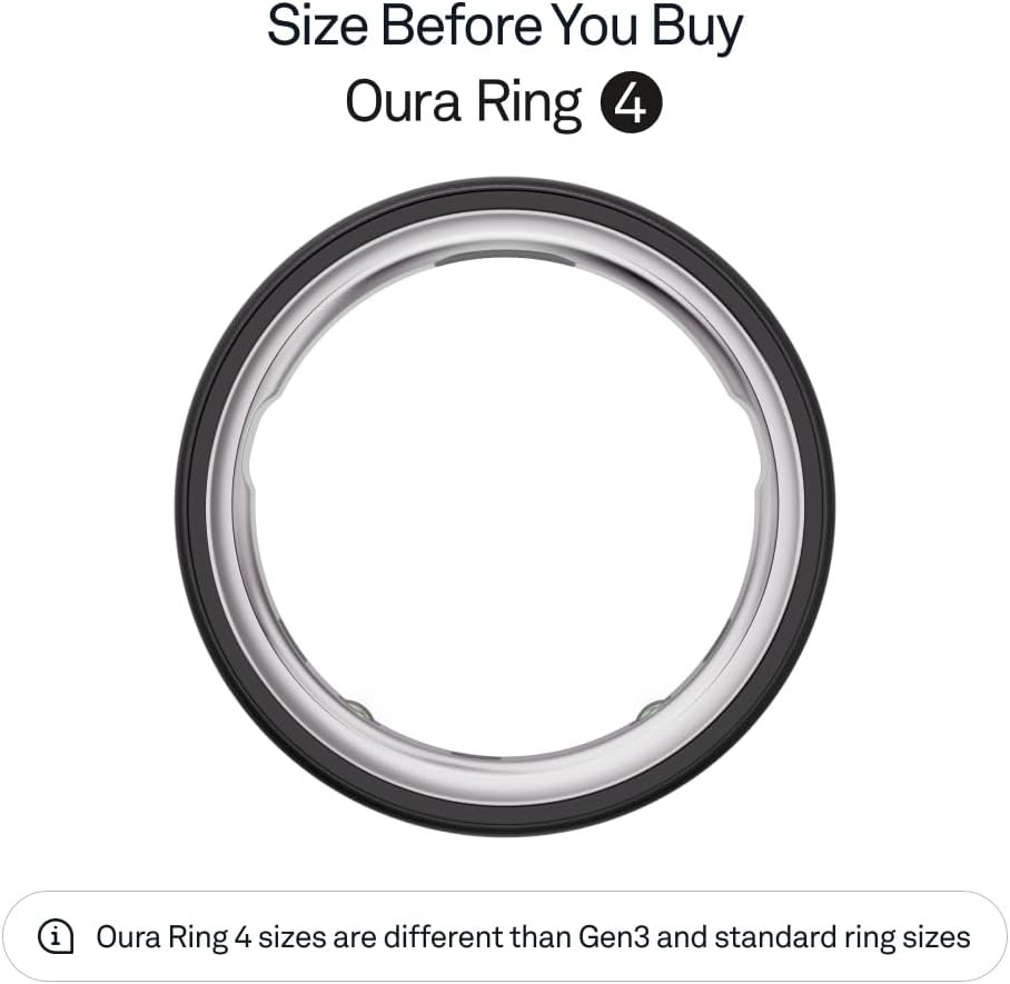 Oura Ring 4 - Stealth - Size 7 - Smart Ring - Unique Sizing, Not Standard US Ring Sizes - Size First - Sleep Tracking Wearable - Heart Rate - Fitness Tracker - up to 8 Days of Battery Life image number 3