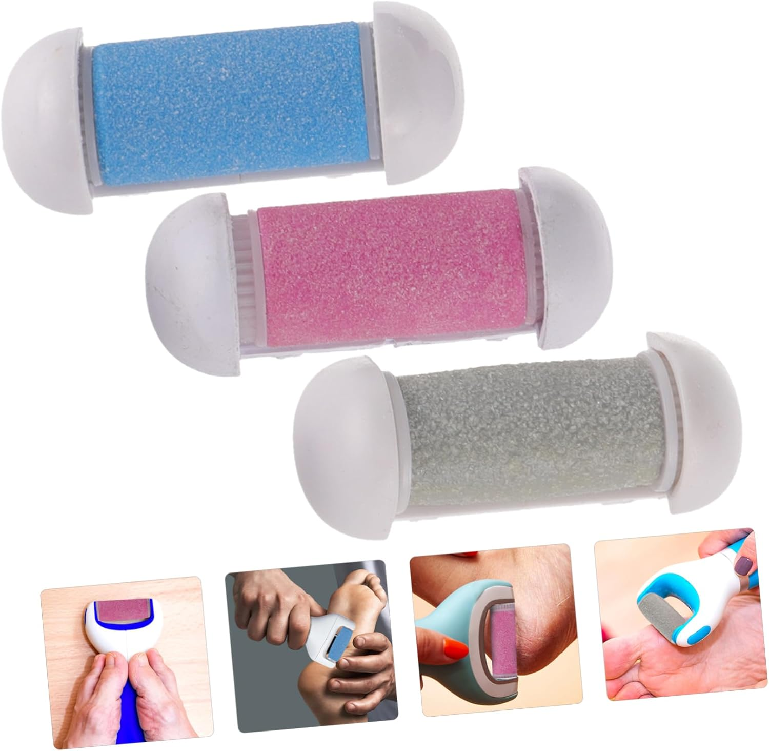 NULYLU 12Pcs Foot Exfoliator Replacement Roller Heads for Pedicure Callus Removal image number 4