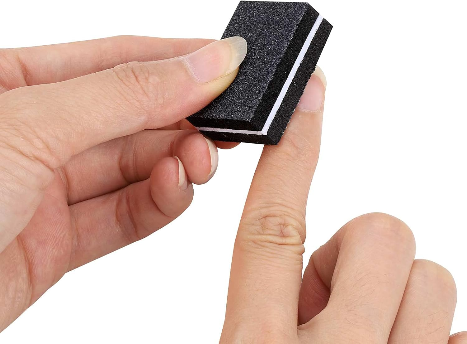 100 Pcs Mini Buffers for Nails 180/100 Grit Buffer for Acrylic Nails for Nail Care(Black) - 50-Pink image number 3