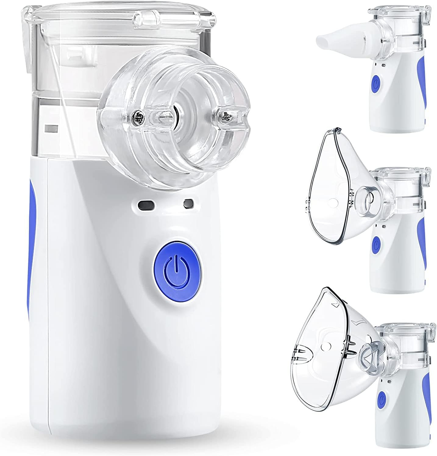 Portable Nebulizer Machine for Adults and Kids, Mesh Nebuliser Handheld Battery and Plug Operated, Travel and Household Use with 2 Mask and Mouthpiece image number 1