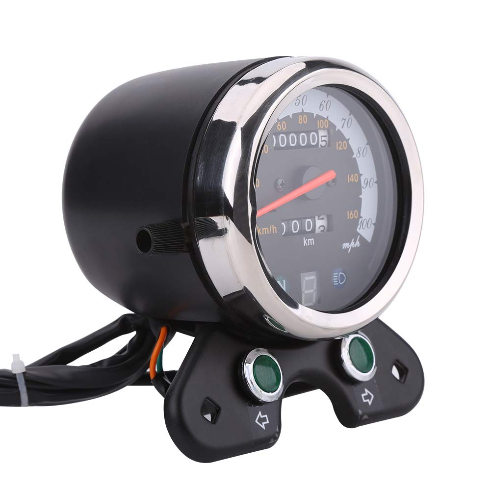 Universal Motorcycle Dual Odometer Speedometer with LED Backlight Gear Digital Display image number 5
