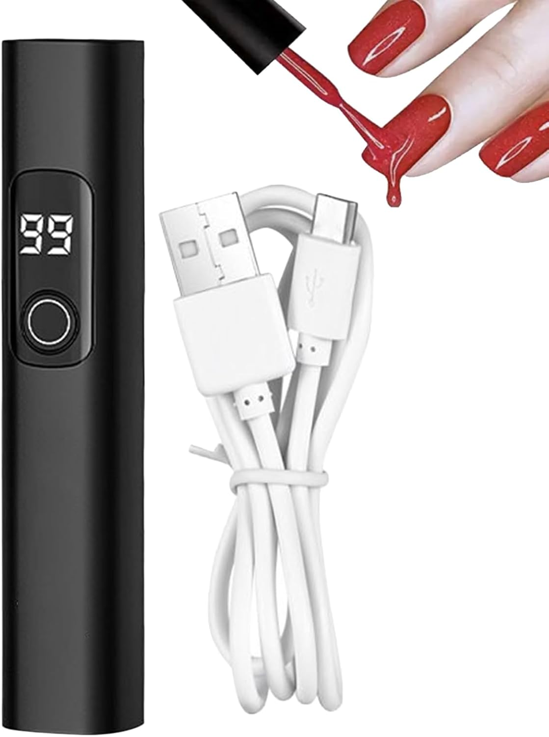 Mini Nail Lamp,Usb Rechargeable Fingernail Lamp - Portable LED UV Nail Light with 2 Timing Modes for Camping Airplane Road Trip Desk Salon Studio Home Girls Manicure