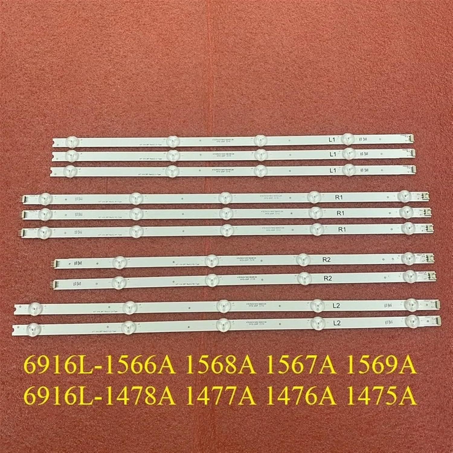 10Pcs/Set LED Bar for TV 47 V14 DR R1 L1 R2 L2 47LA6300 47PFH6309 47PFK6309 LC470DUN PG P1 6916L-1566A 1568A 1567A 1569A image number 2