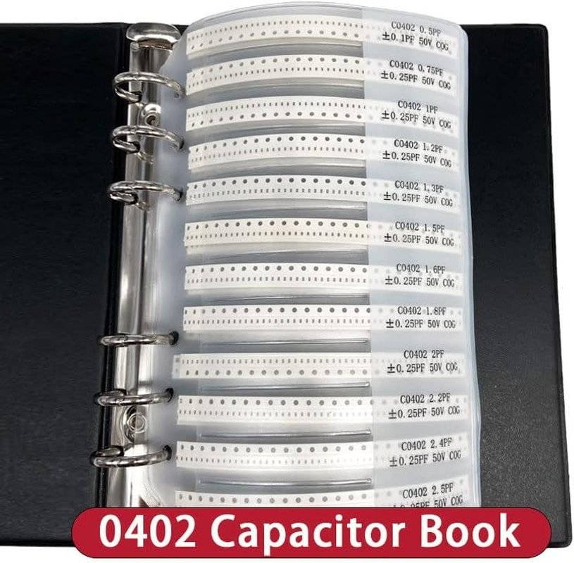 SMD Capacitor Sample Book 0201 0402 0603 0805 1206 Chip Capacitors Kit Assortment Pack 10Uf 1Nf 100Pf 10Nf (Capacitance : 0603 90Valuesx50Pcs) image number 5