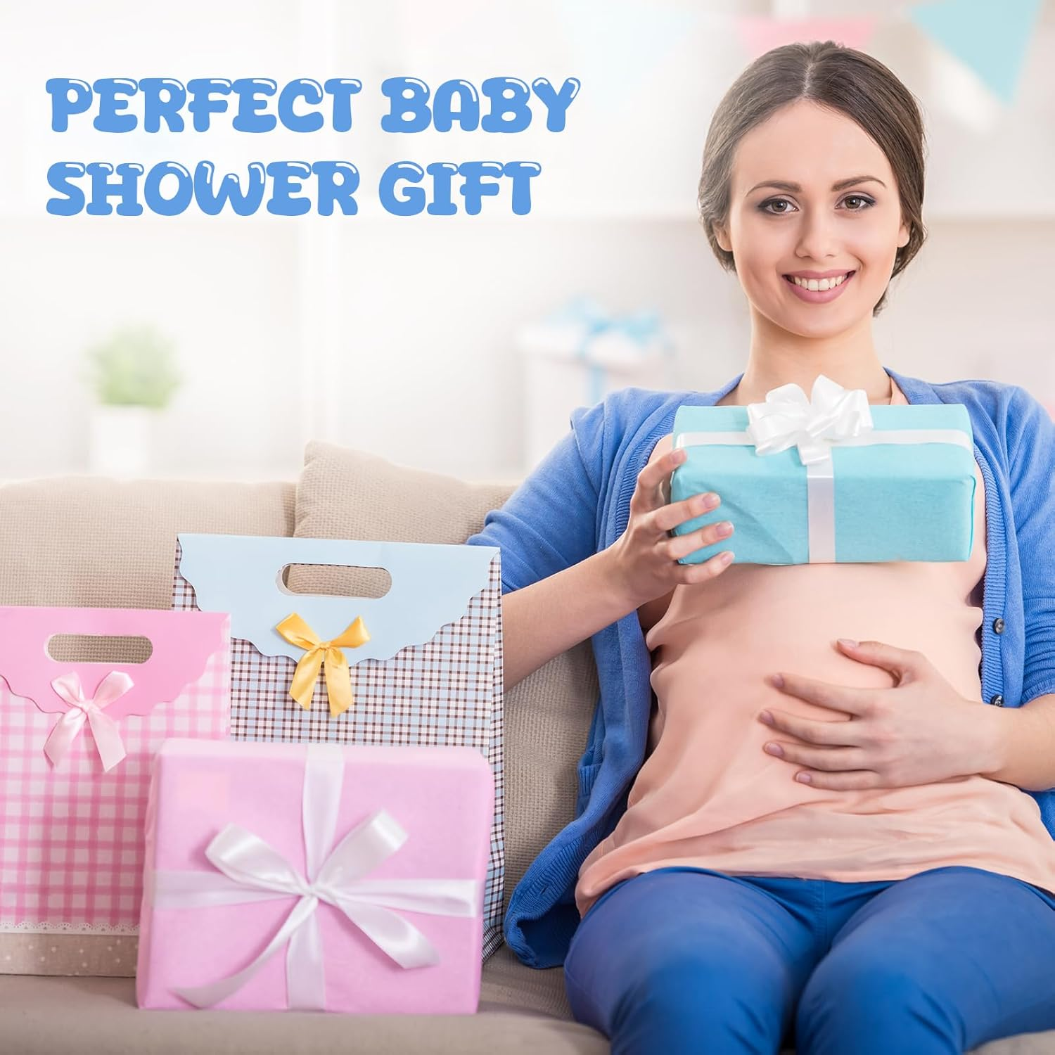 Breling 20 Pcs Baby Muslin Washcloth 12 X 12 Inch 100% Cotton Soft and Absorbent Muslin Washcloth Burp Cloth Wipe Newborn Face Towel for Baby Boy Girl Sensitive Skin(White, Light Blue, Blue) image number 5