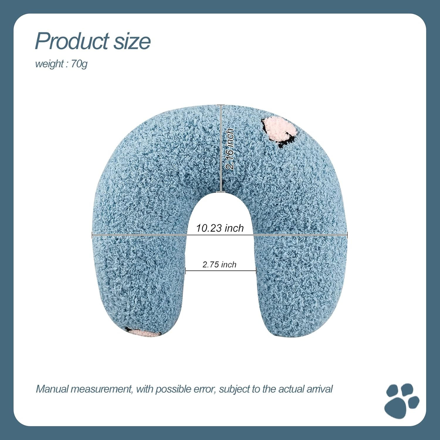 Andiker Pillows for Cat, U Shape Soft Fluffy Cat Pillow for Cat to Lay on Cat Bed Pillow Ultra Soft Pet Pillows for Cat Fluffy Cat Pillows for Indoor Cats and Puppies to Improve Sleep Quality(Blue) - Blue image number 2