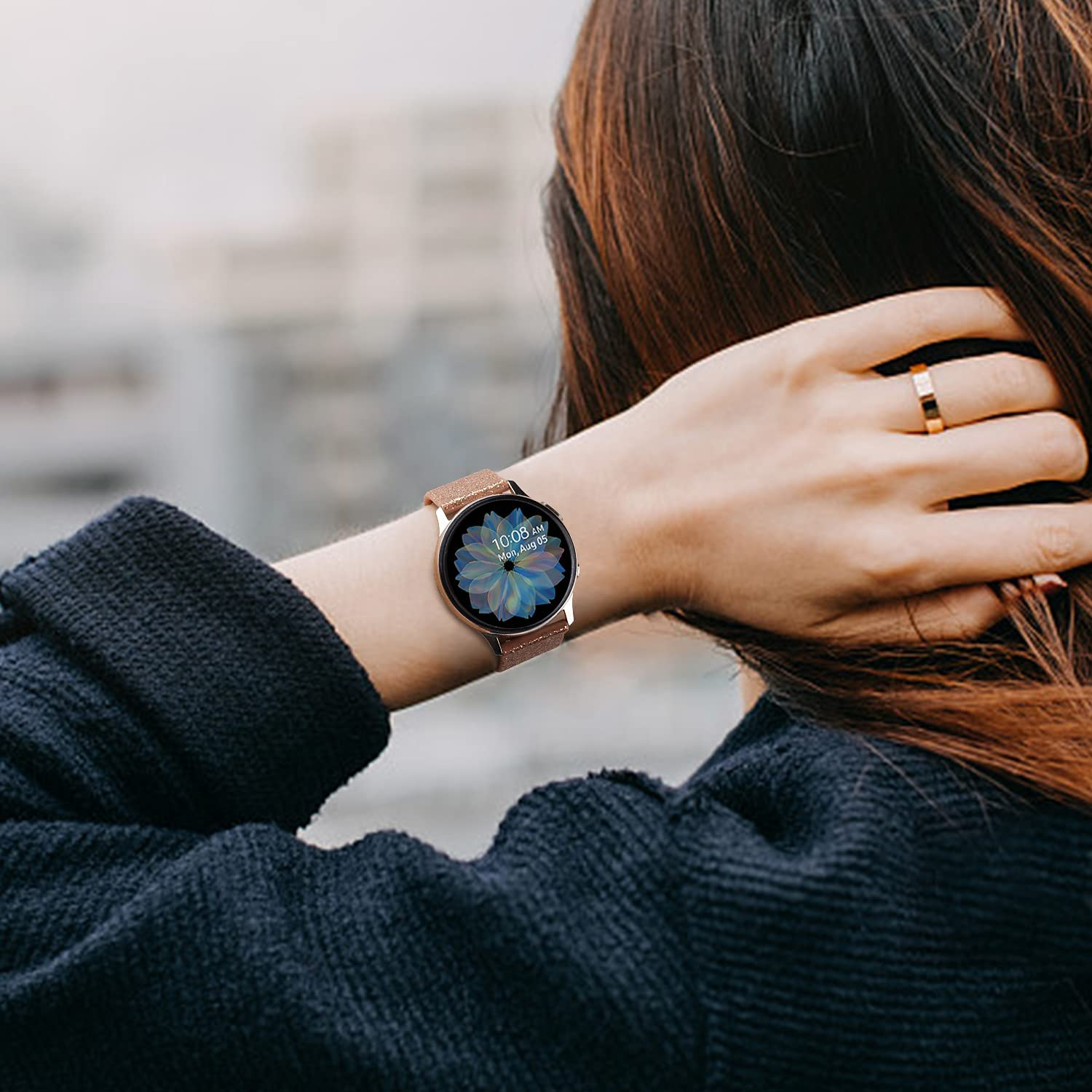 4 PACK Bands Compatible with Galaxy Watch 4 Band 40Mm 44Mm, Galaxy Watch 4 Classic Band 42Mm 46Mm, Galaxy Active 2 Watch Band, 20Mm Adjustable Silicone Sport Strap Replacement Bands for Women Men (Winered+Pink+White+Rosegold) image number 2