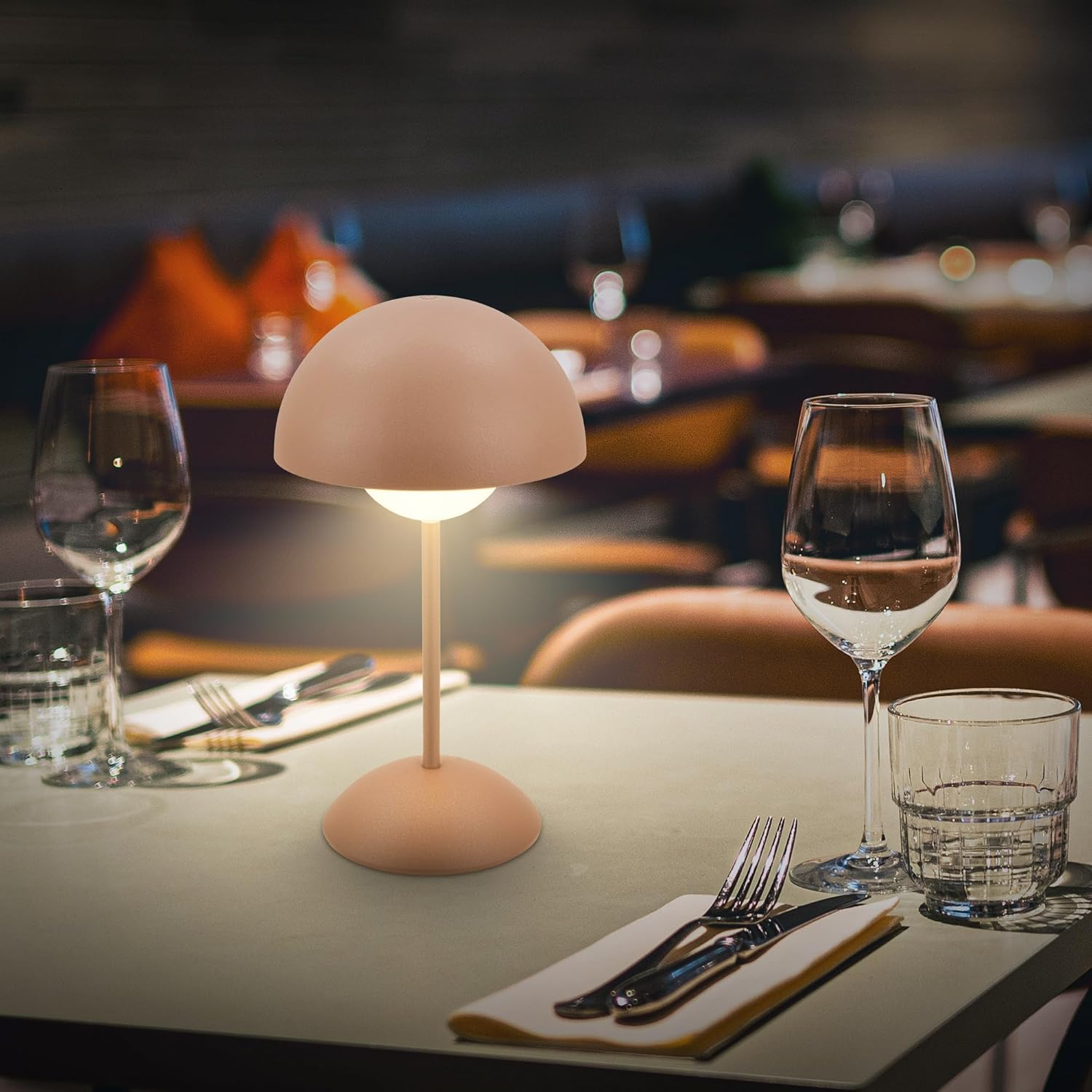 BRILONER - LED Table Lamp Wireless IP44 with Touch, Dimmable, Battery Exchangeable, Bedside Lamp, Reading Lamp, LED Lamp, Camping Lamp, Table Lamp, Battery Lamp, Outdoor Lamp, 16 X 29 Cm (Dxh), Coffee image number 1