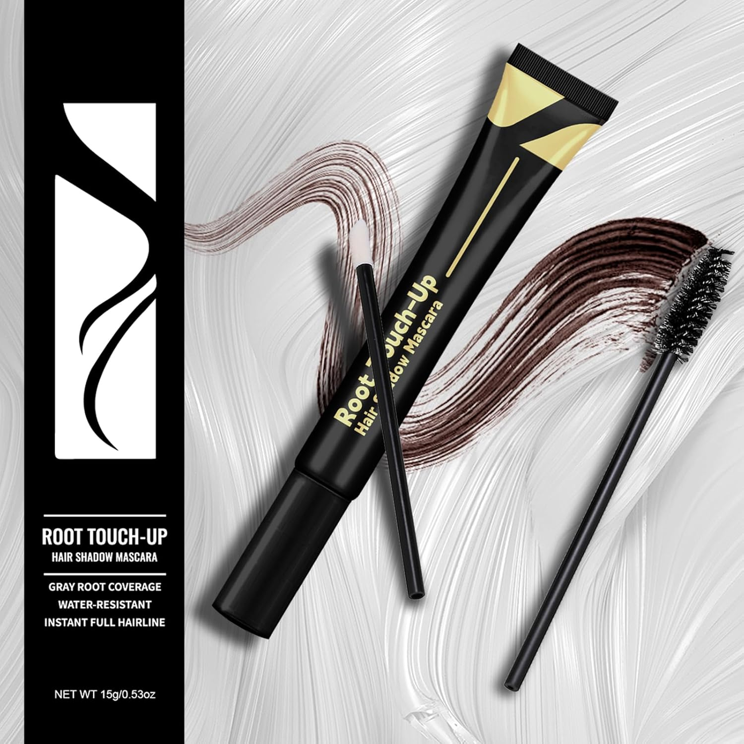 HAIOLORPRO Root Touch up Hair Color Dark Brown, Root Cover up Stick Water-Resistant for Women Scalp Concealer, Hair Touch up for Roots, Gray Hair Cover Up, Hair Mascara for Gray Hairr, 15G/0.53Oz