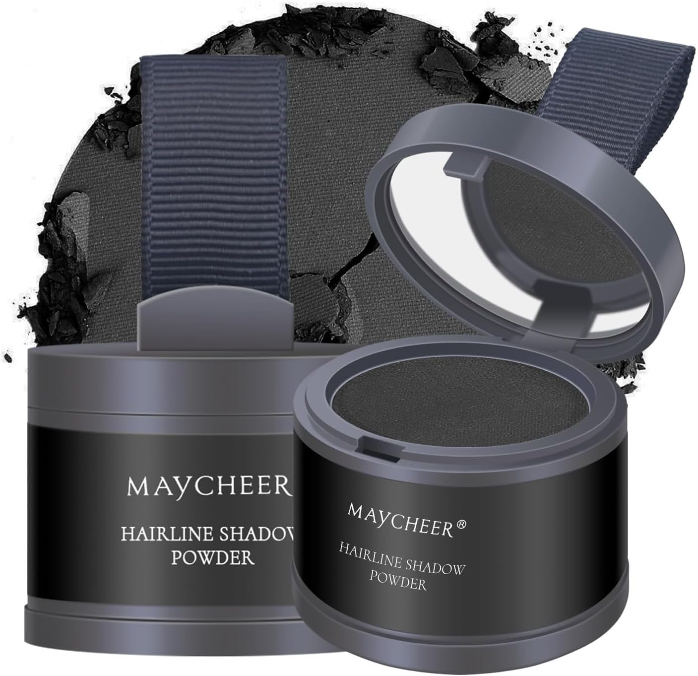 FREEORR 2Pcs Root Touch up Hair Powder, Hairline Shadow Powder for Thinning Hair and Gray Coverage #05 Black - 1 Pack Of Dark Maroon image number 4