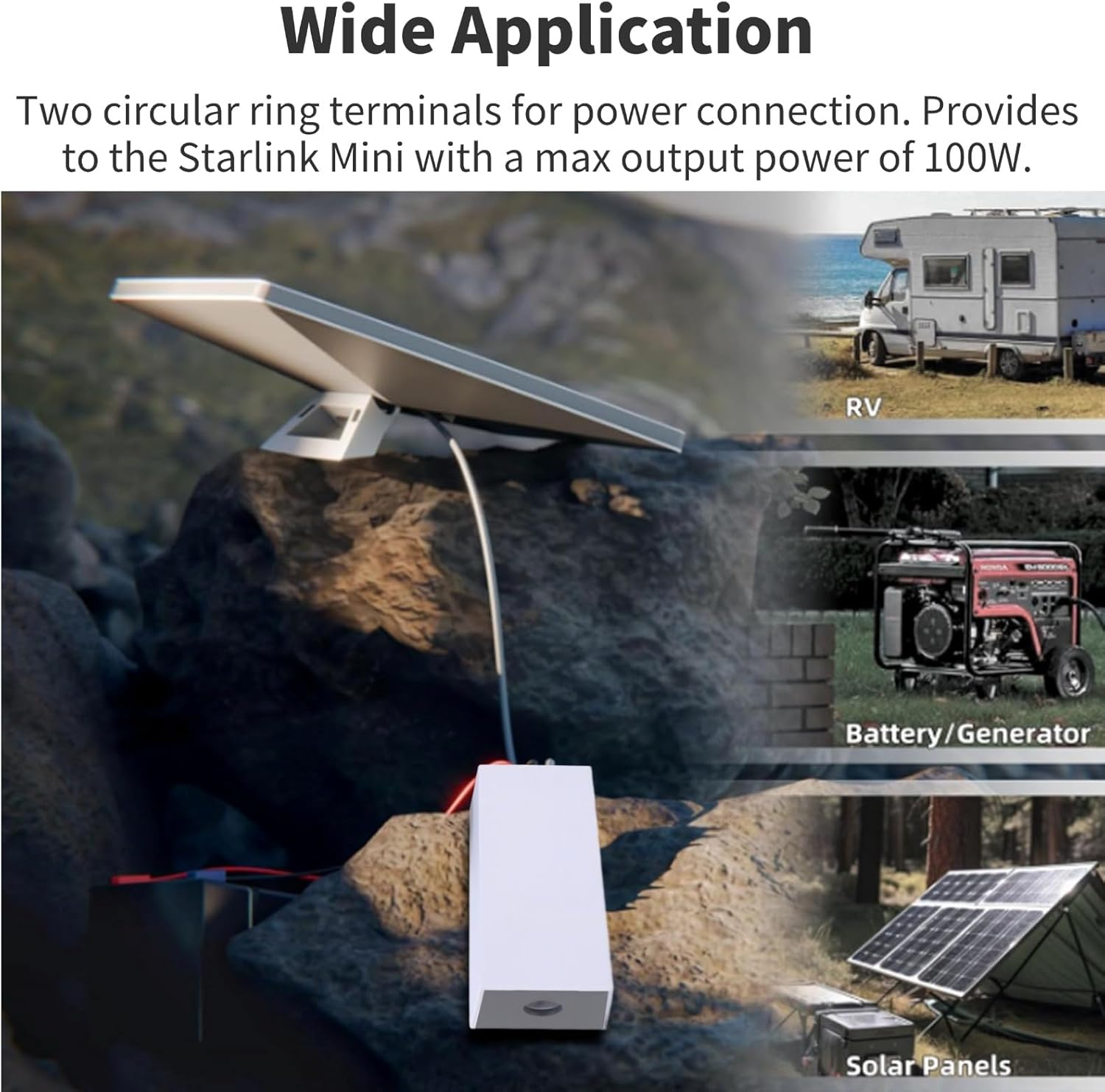 Diyeeni for Starlink Mini Step up Power Cable, 12-36V 5.2A to 36V 1.67A DC Boost Power Adapter Cord, 2 Circular Terminals, for Starlink Mini Accessories image number 4