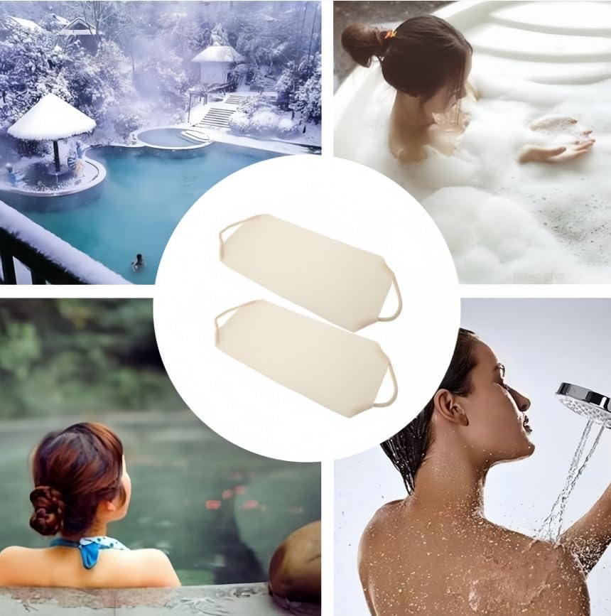 2Pcs Nylon Exfoliating Washcloth with Handles, Exfoliating Shower Towel with Handles, Back Shower Towel Exfoliating Wash Cloth Shower Scrubber image number 3