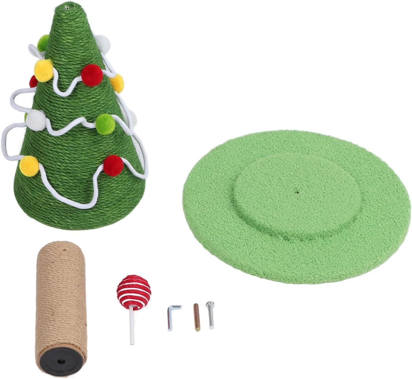 Cat Scratching Post, Christmas Tree Cat Scratcher, Sisal Rope Scratch Post Cat Toys, Protect Furniture Stable Structure Cat Tree Scratch Post for Home Indoor Kitty (Large: 40 X image number 3