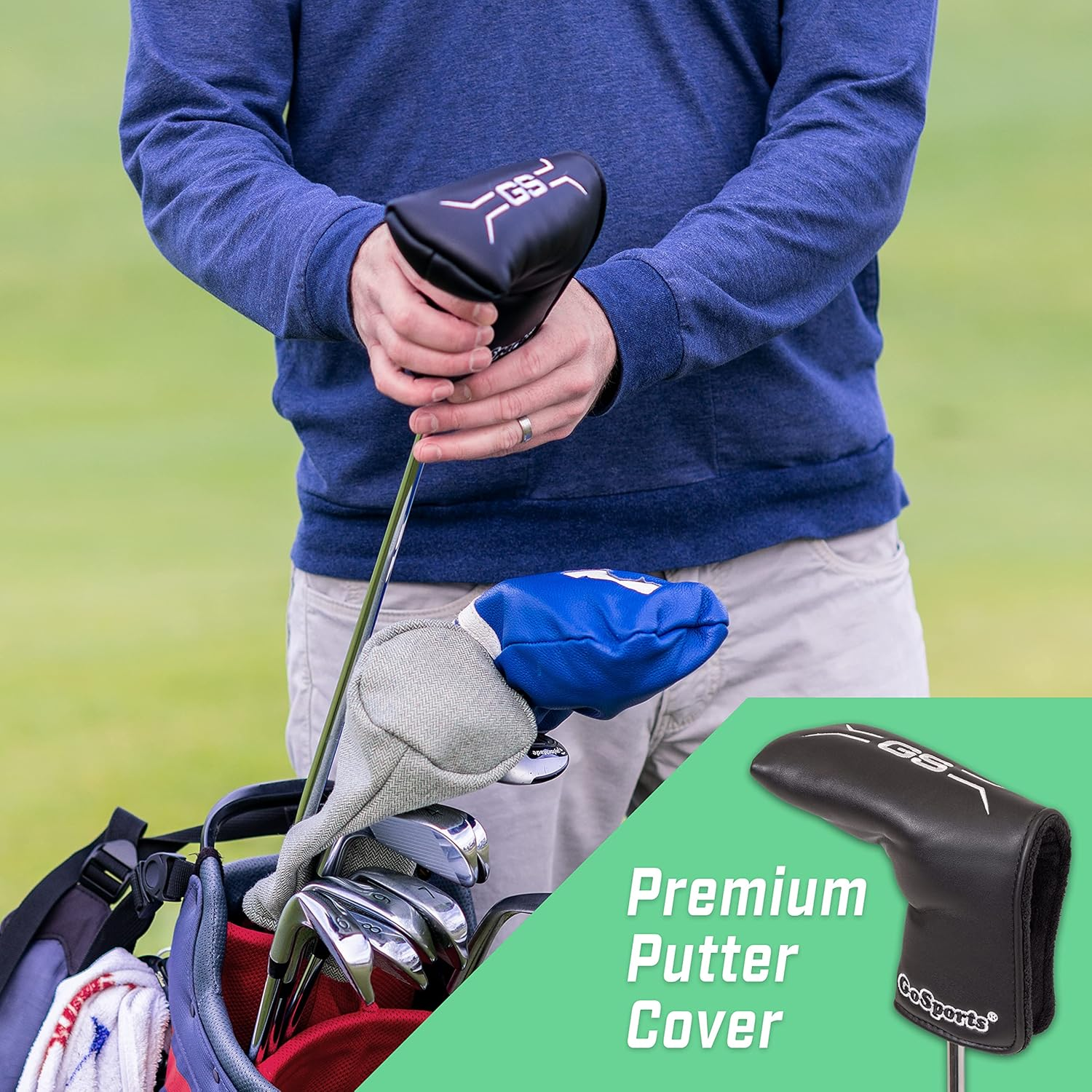 Gosports GS2 Tour Golf Putter &ndash; 34&rdquo; Right-Handed Mallet Putter with Milled Face, Choose Oversized Fat Grip or Pistol Grip image number 3