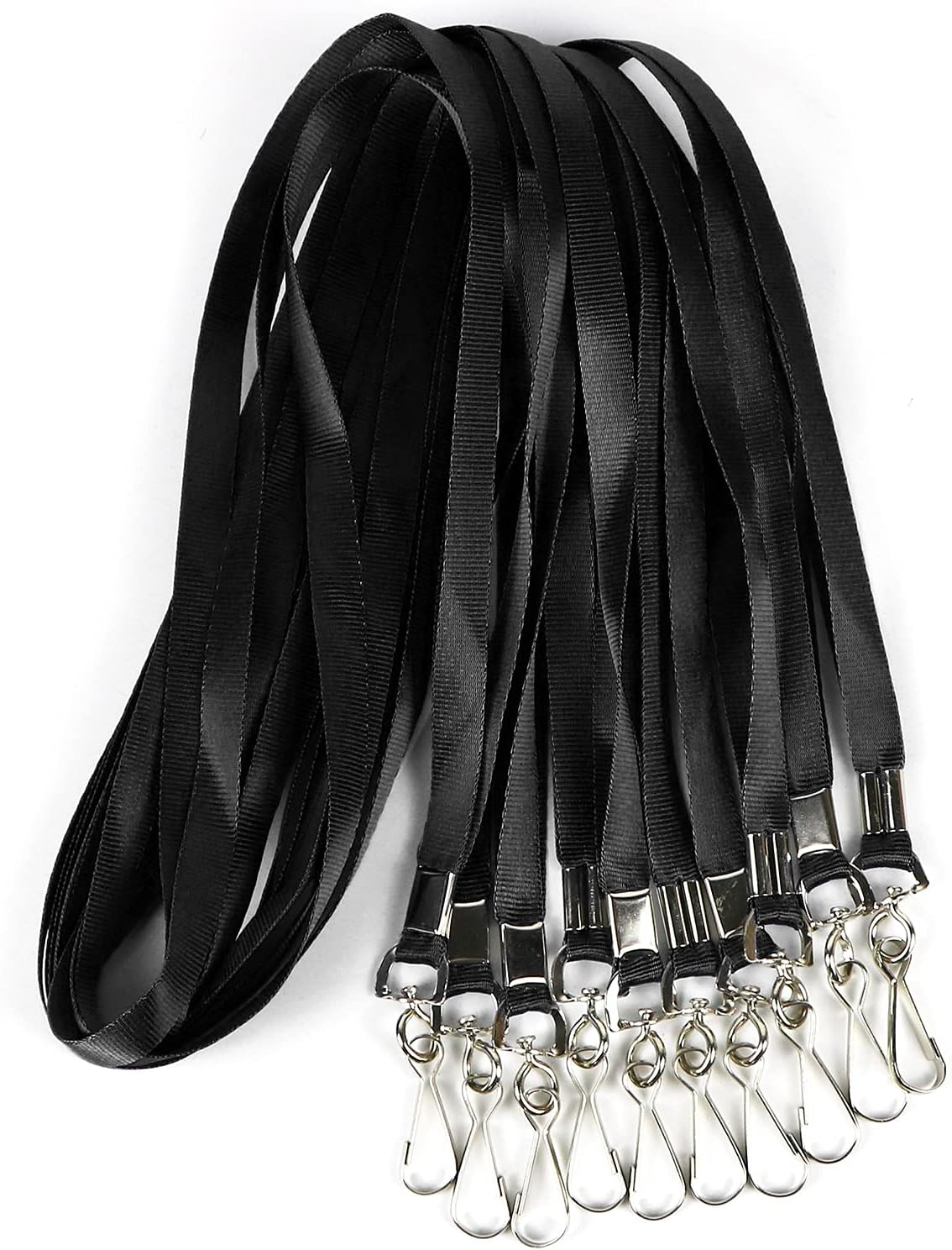 Lanyard 50 Pieces Flat Bulk Lanyards for ID Badges Comfortable Neck Straps Cruise Lanyard Swivel J-Hook Clips Badge Lanyards - Green image number 6