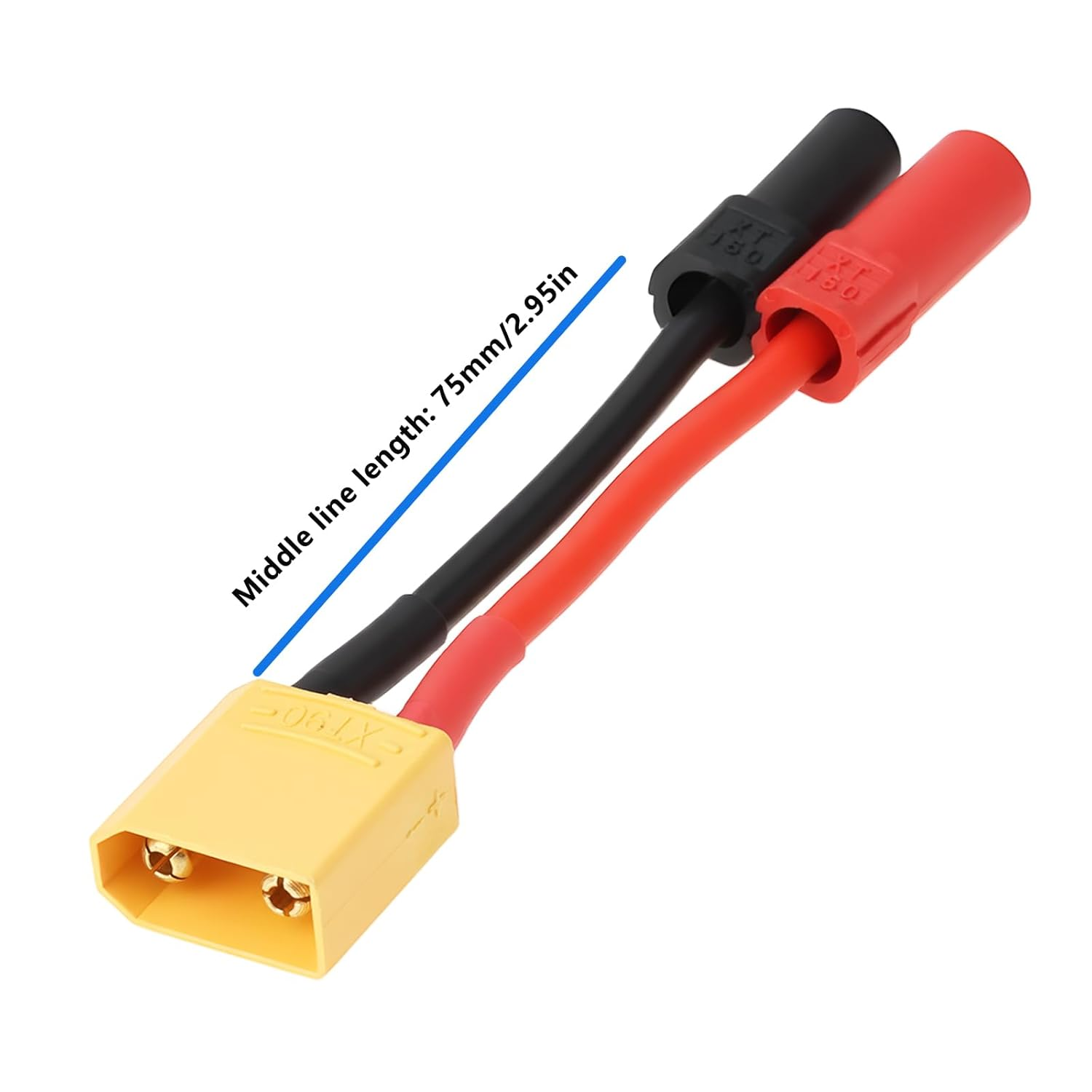 Ecsing XT90 Male to XT150 Sm- Sm+ Adaptor 75Mm 12AWG for Charger Speed ​​Controller Charging Cable Battery image number 3