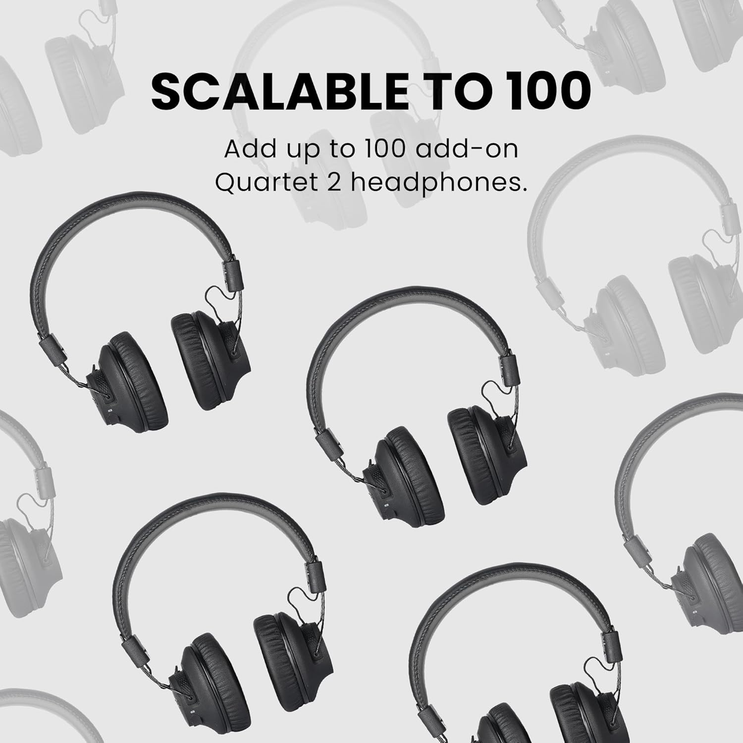 Avantree Quartet 2 - Bluetooth-Compatible Wireless Group Listening Headphones & Transmitter Set for Parties, Silent Discos, Church, TV - Multiple Rechargeable Headphones with Low Latency & Clear Sound image number 1