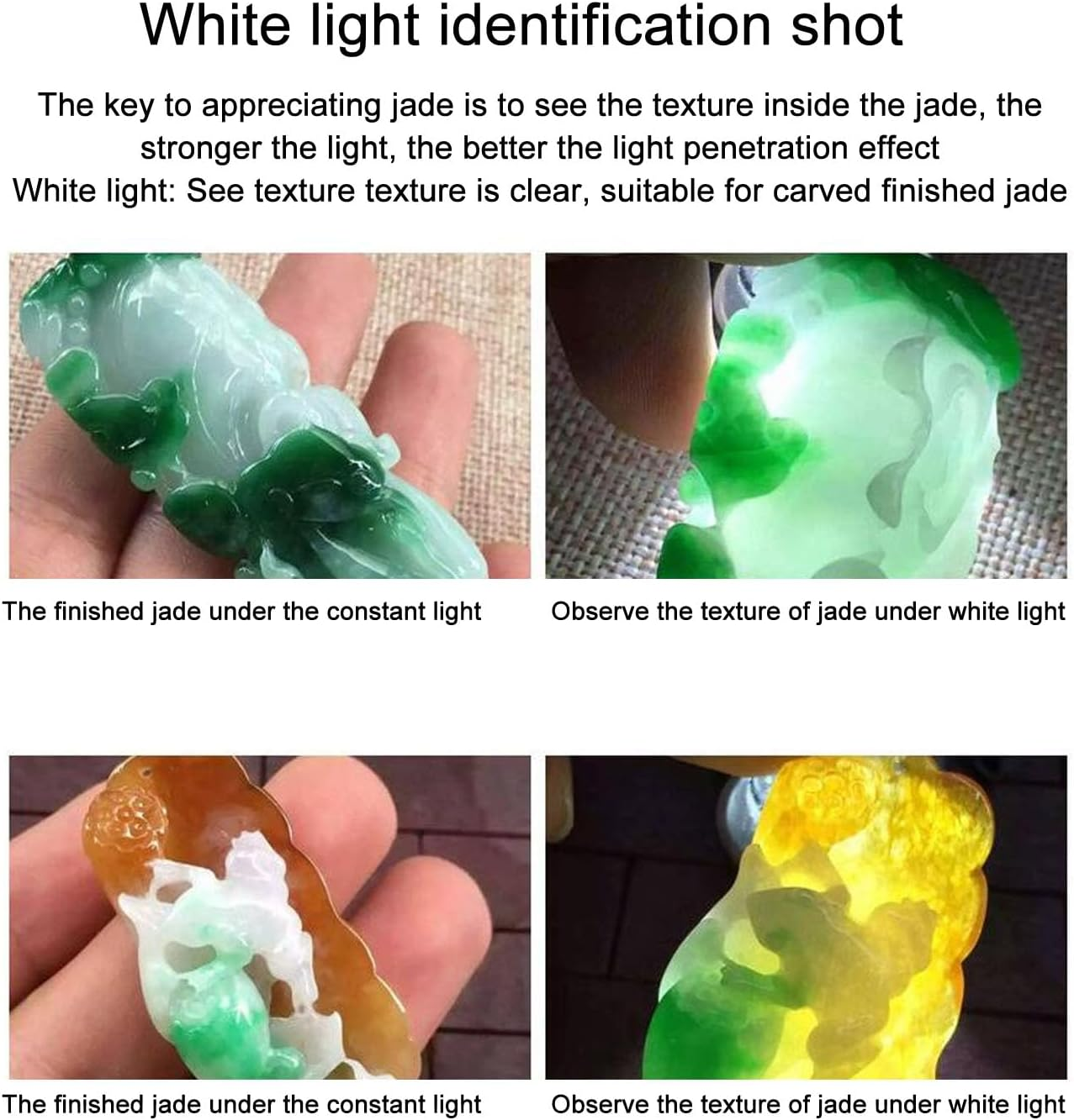 Gemstone Identification Lights with Tail Switch USB Type C UV White Yellow Light 3 in 1 LED 365Nm Flashlight for Gems Jade image number 5