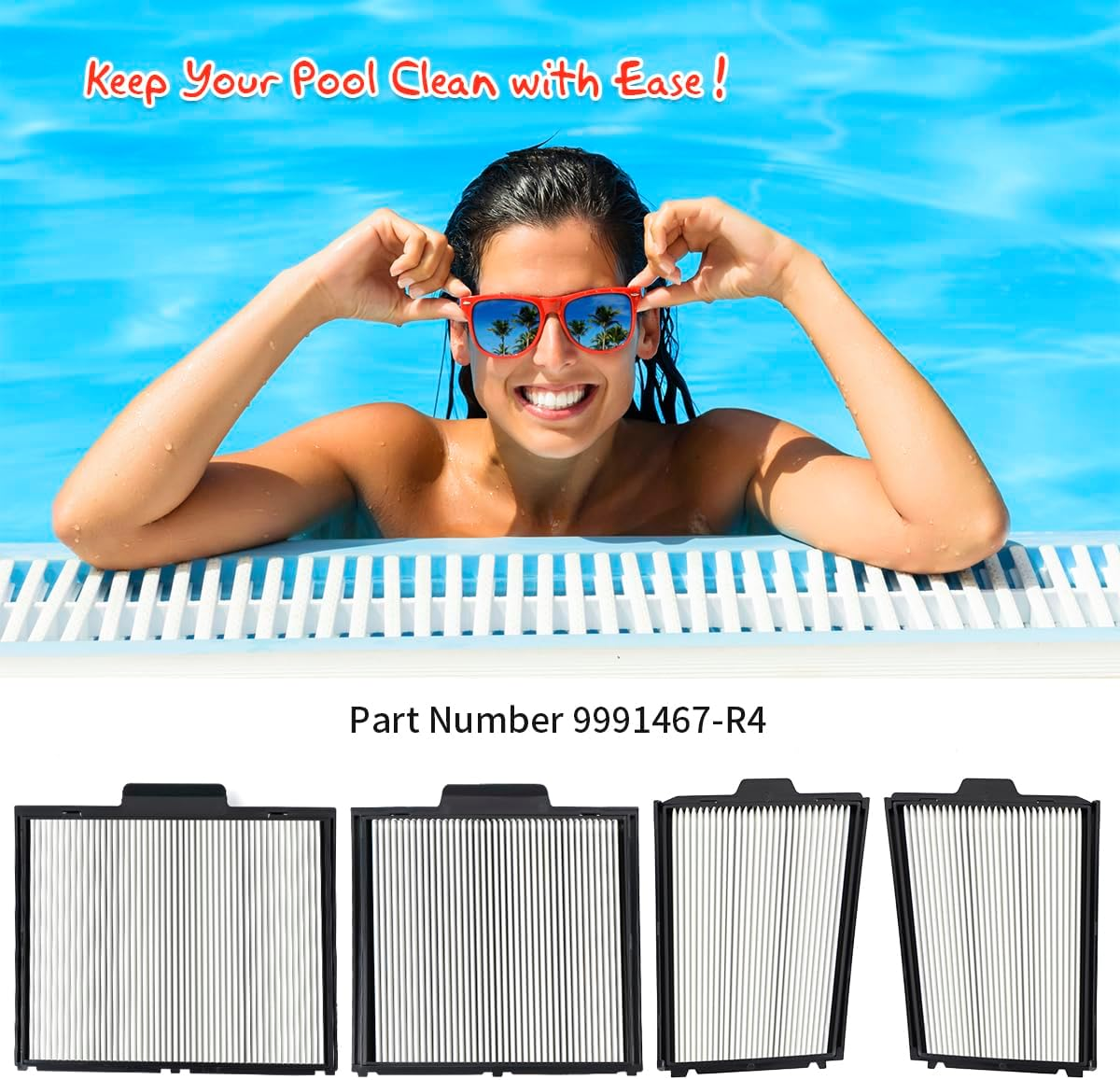 Wuyan 4 Pack Ultra-Fine Cartridge Filter Compatible with Dolphin S200,Proteus Dx4,Active 20,Active 30,M600,Explorer E30 Cleaner Filter,Part# 9991467-R4 image number 2