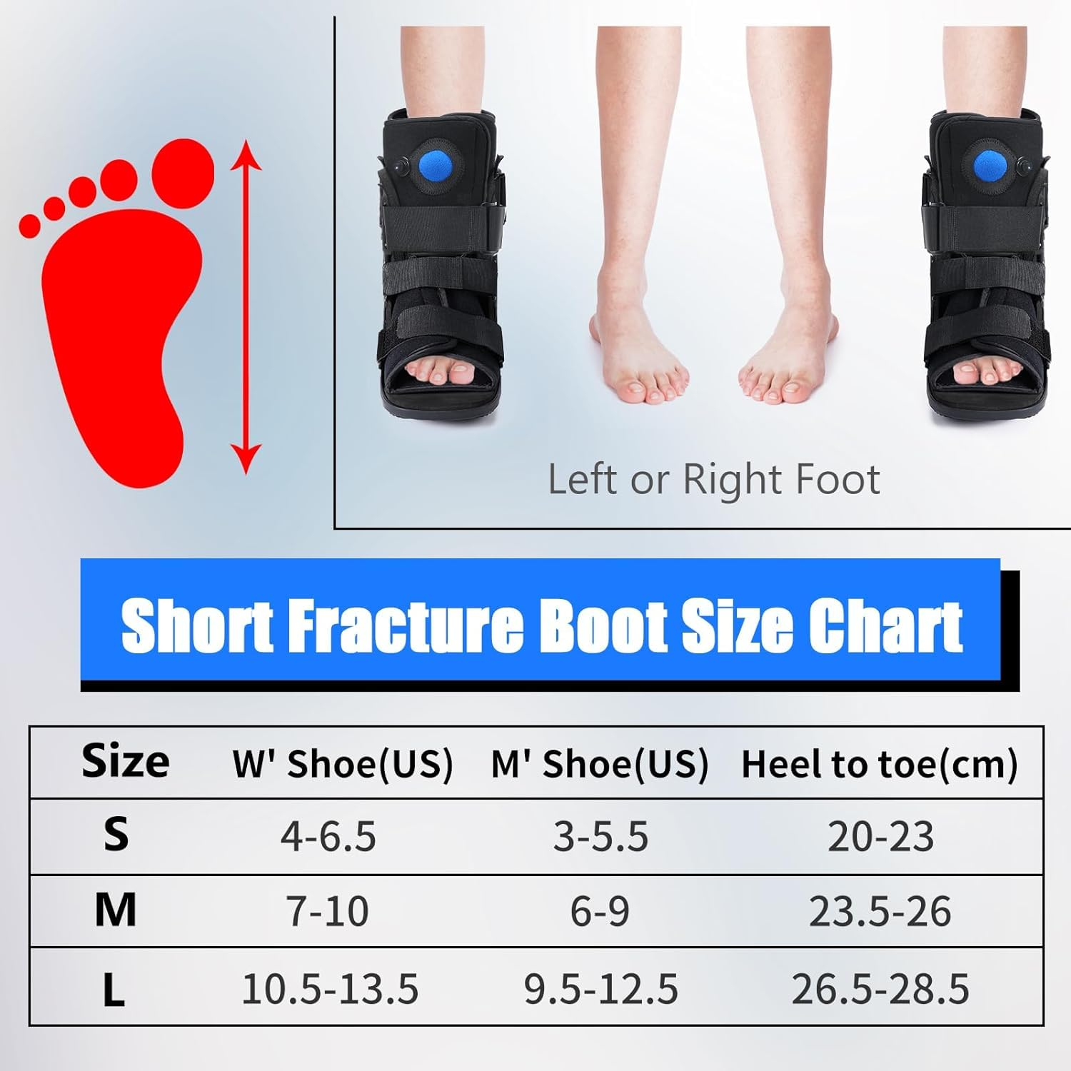 Inflatable Walking Boot Air Cam Walker Fracture Boot for Broken Foot, Sprained Ankle Short Walker Brace for Foot Pain Recovery, Stress Fracture, Achilles Tendonitis (S) image number 4