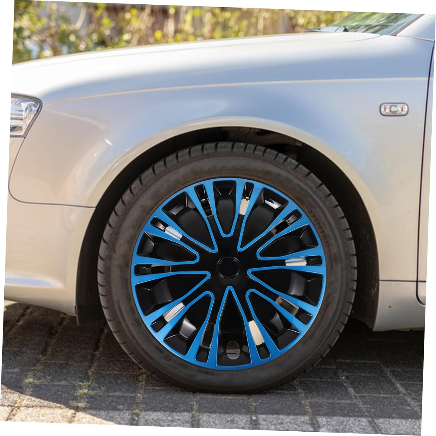 GLEAVI 15 Inch Car Hubcaps Decorative Wheel Hub Caps Universal Automotive Rim Covers Blue Black for Vehicle Wheel Protection and Styling image number 1