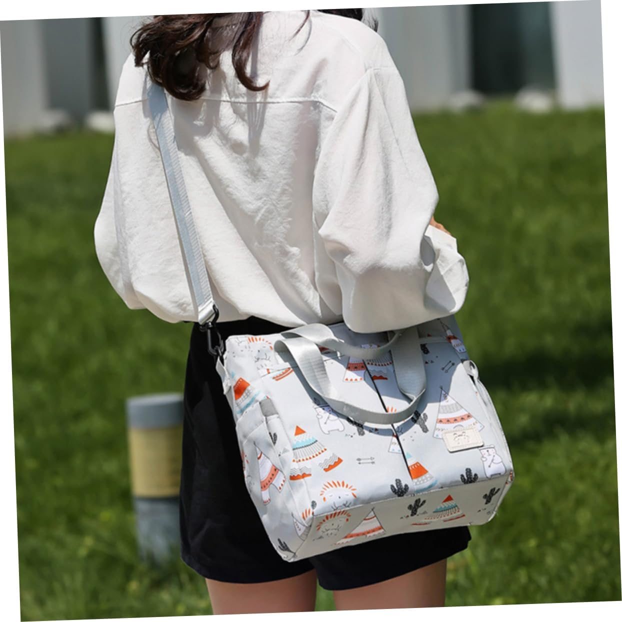 Ibasenice Expectant Bag Organizer Capacity Nursery Shoulder Strap Pouch for Essentials Multi-Functional Stroller Organizer Travel and Household Storage for Expecting Parents image number 3