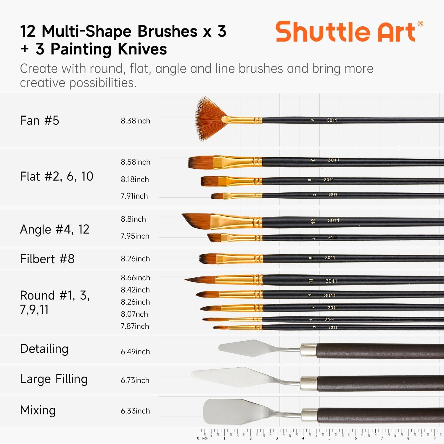 Shuttle Art 65 Pack Acrylic Paint Set with Wooden French Easel Box, Mixed Media Artist Art Set with 30 Colours, Blank Canvas, Brushes, Professional Painting Set for Adults, Teenagers image number 6