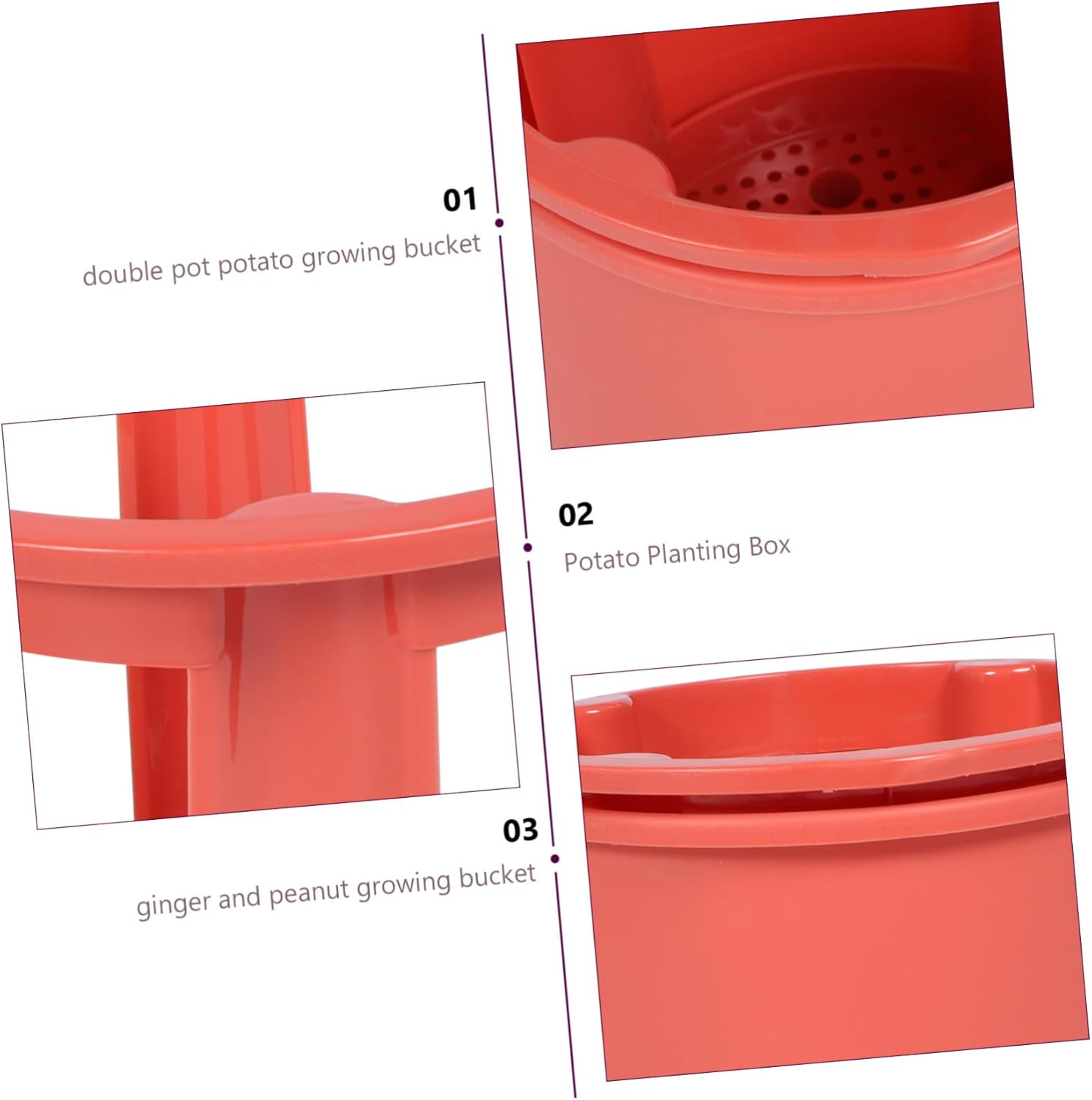 Levemolo Potato Planting Bucket Plastic Two-Tier for Ginger and Home Garden Outdoor Indoor Use image number 1