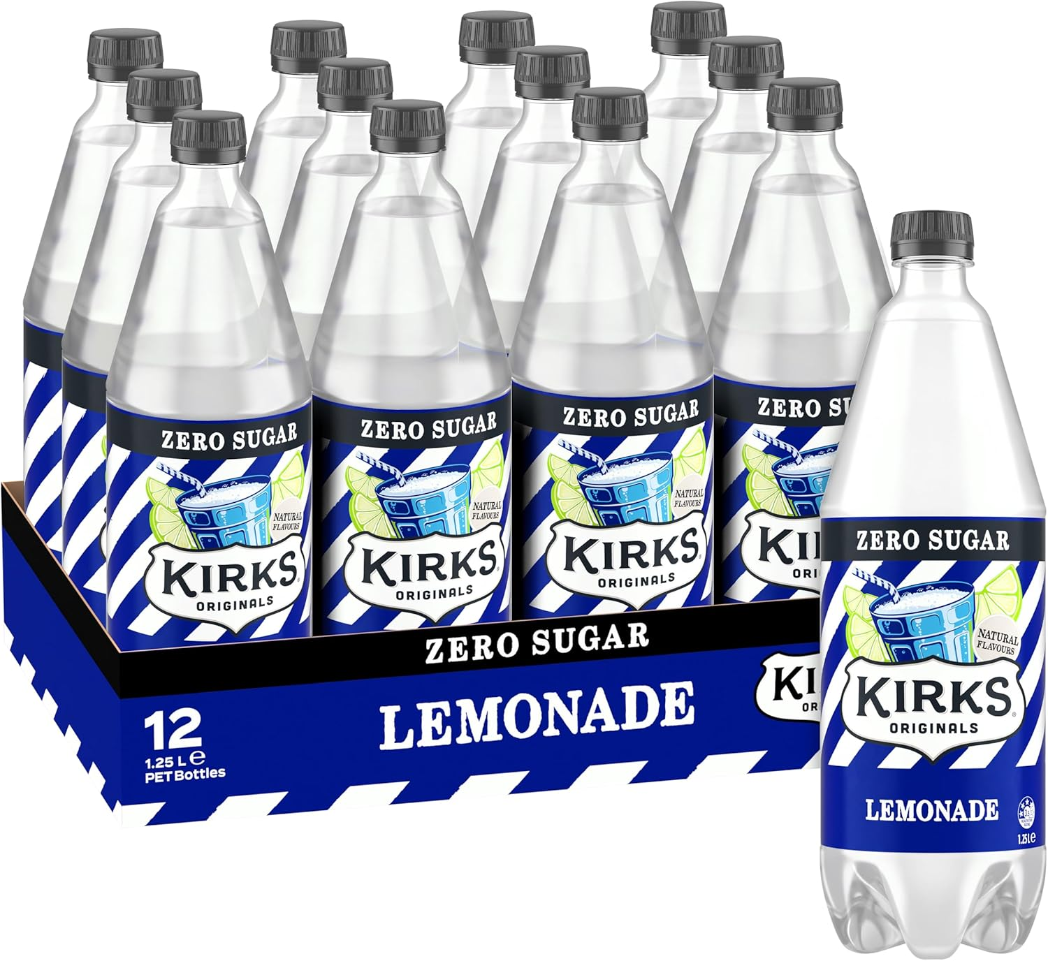 Kirks Sugar Free Lemonade Soft Drink Multipack Bottles 12 X 1.25L image number 6