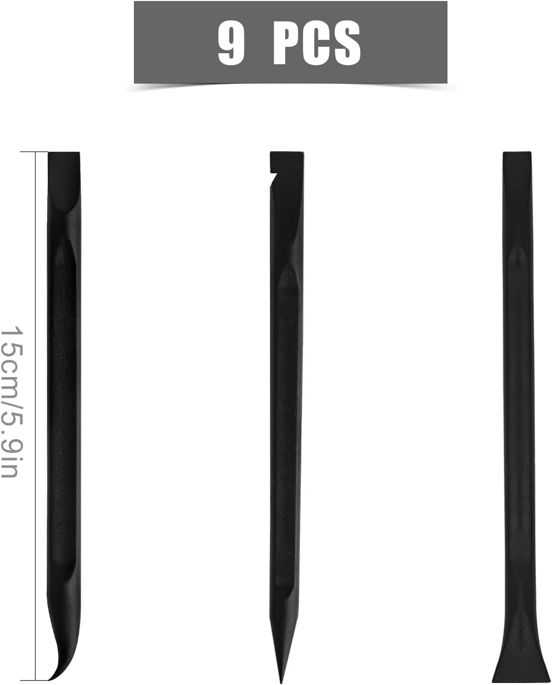 AIEX 9Pcs Plastic Scraper Tool, Non Scratch Cleaning Scraper Multi-Purpose Stiff Scrapers Pointed Narrow and Wide Scraper Tool for Removing Labels Stickers Oil Stains Paint Pen Shaped image number 5