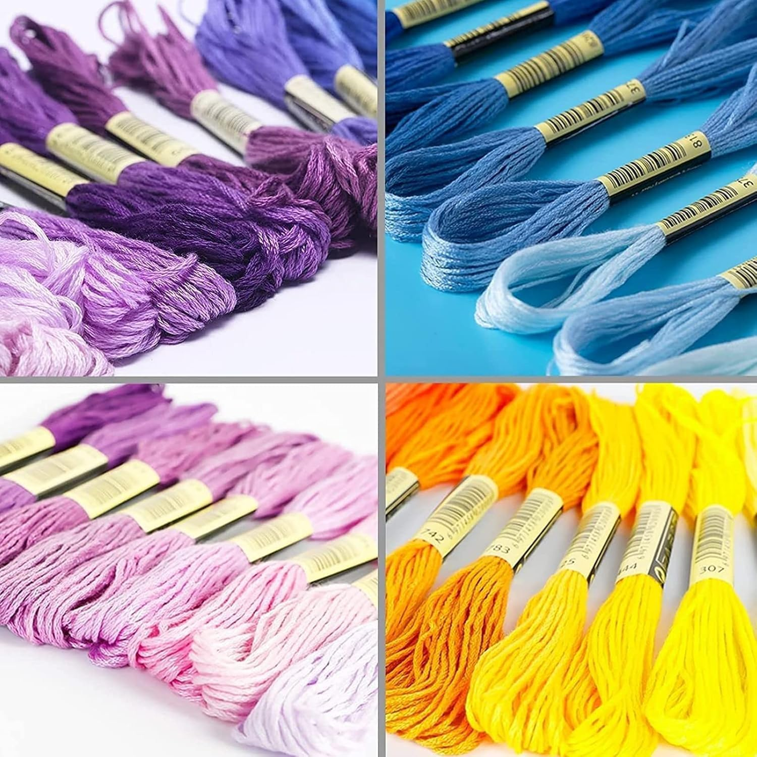 100 Skeins Multicolor Embroidery Floss Set - 6-Strand 8.75Yd per Skein, Rainbow Cross Stitch Threads for DIY Crafts, Friendship Bracelets & Machine Embroidery with Craft Tool Kit, Machine Washable image number 6