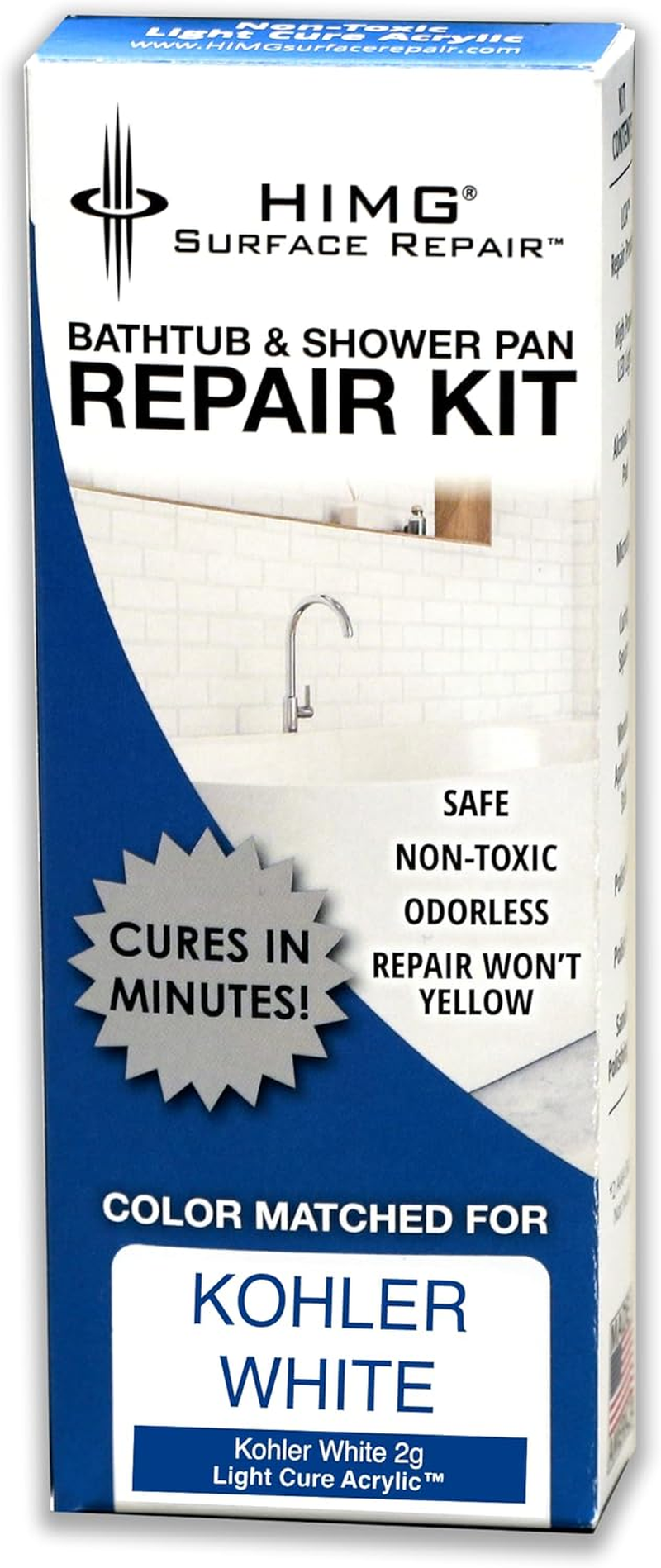 HIMG Bathtub & Shower Pan Repair Kit, Compatible with Kohler White