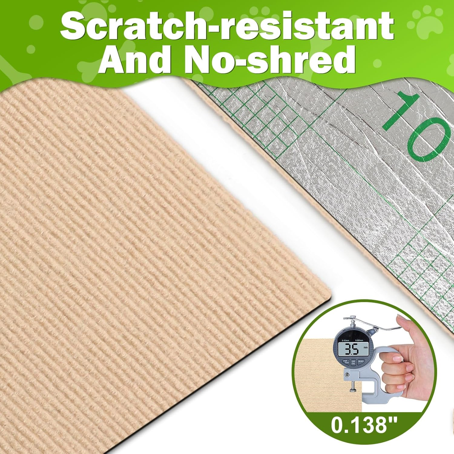 ENONCI Cat Scratching Mat, Self-Adhesive Cat Scratch Protection for Sofa Carpet, Anti-Scratch Furniture Protection, Reusable Couch Protection for Pets image number 7