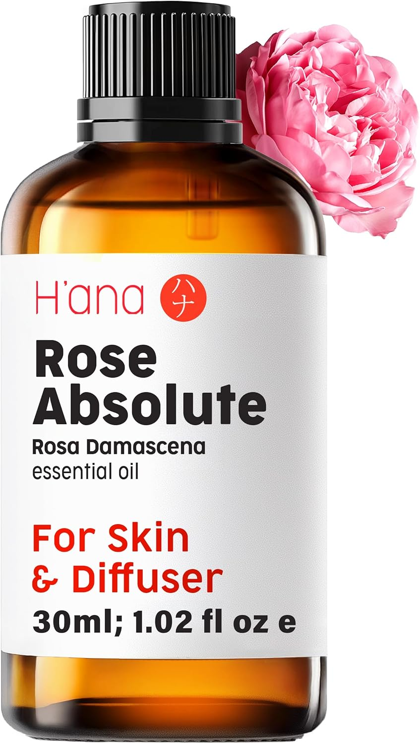 H'Ana Rose Essential Oil - 100% Pure and Natural Rose Oil for Face, Skin and Diffuser - with a Sweet, Fresh Scent, Smells like Fresh Roses - Symbolises Love and Beauty (30Ml) image number 5