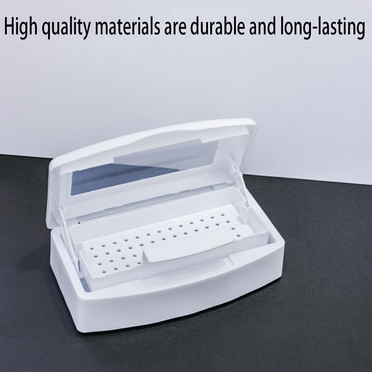 AIMALL Nail Tool Disinfection Box with Alcohol Filter Tray, Portable Cleaning Container for Nail and Eyelash Tools, 9X4.3X2.8In image number 5