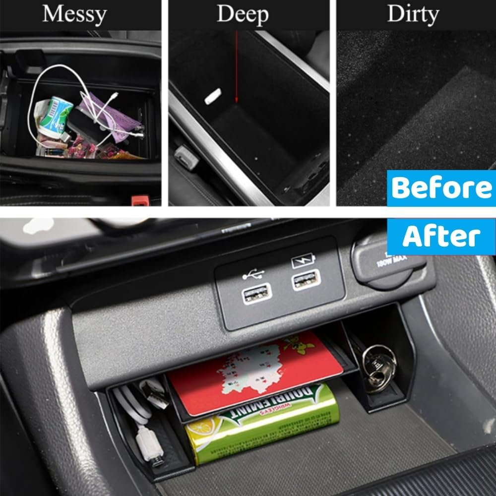 11Th Gen Civic Center Console Organizer Caddy Glove Storage Box Compatible with Honda Civic 2022 2023 2024 2025,Armrest Storage Box Insert Tray (Center Console Organizer) image number 3